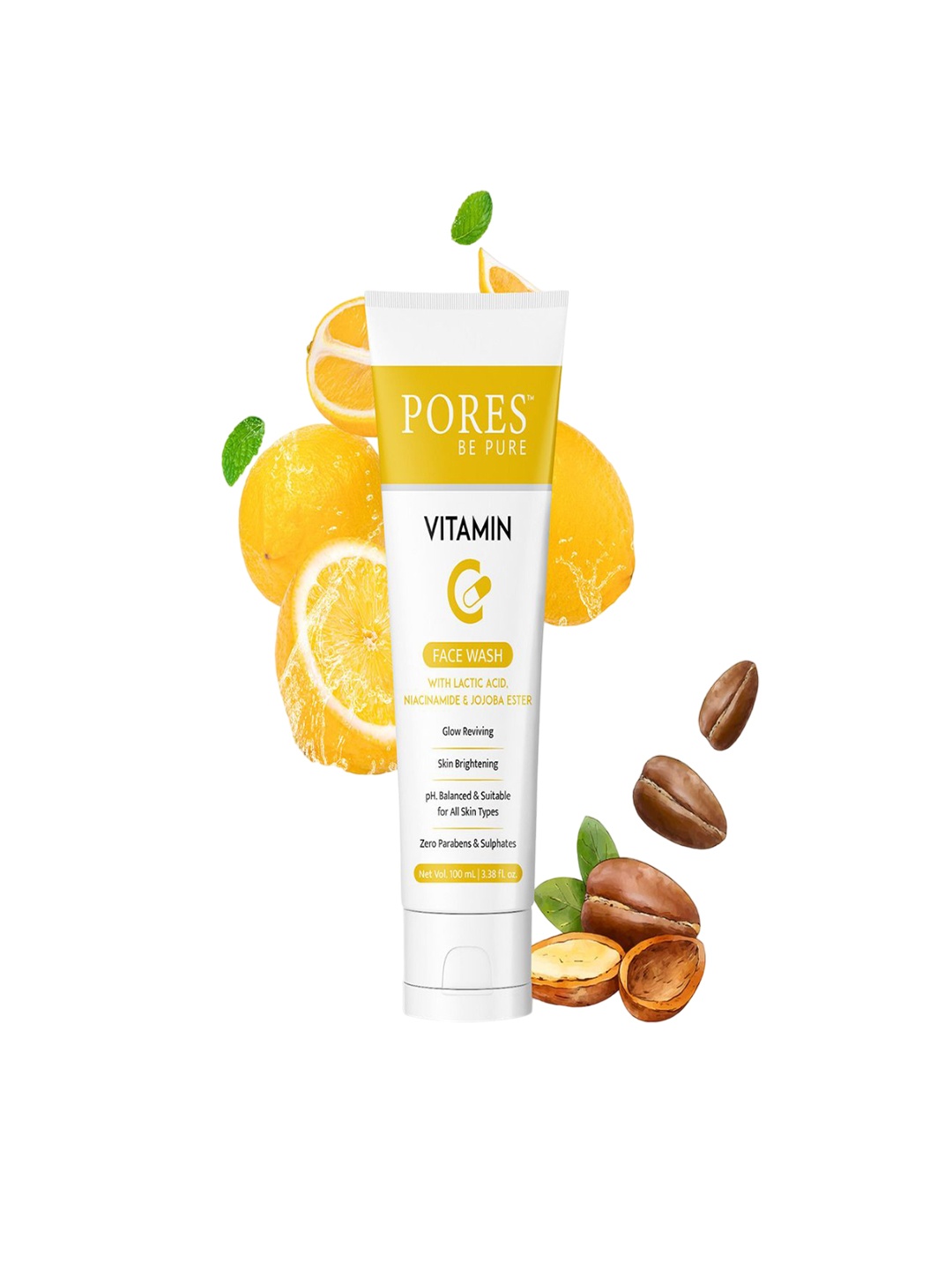 

PORES Be Pure Set Of 3 Vitamin C Face Wash For Dark Spots - 100ml Each, White