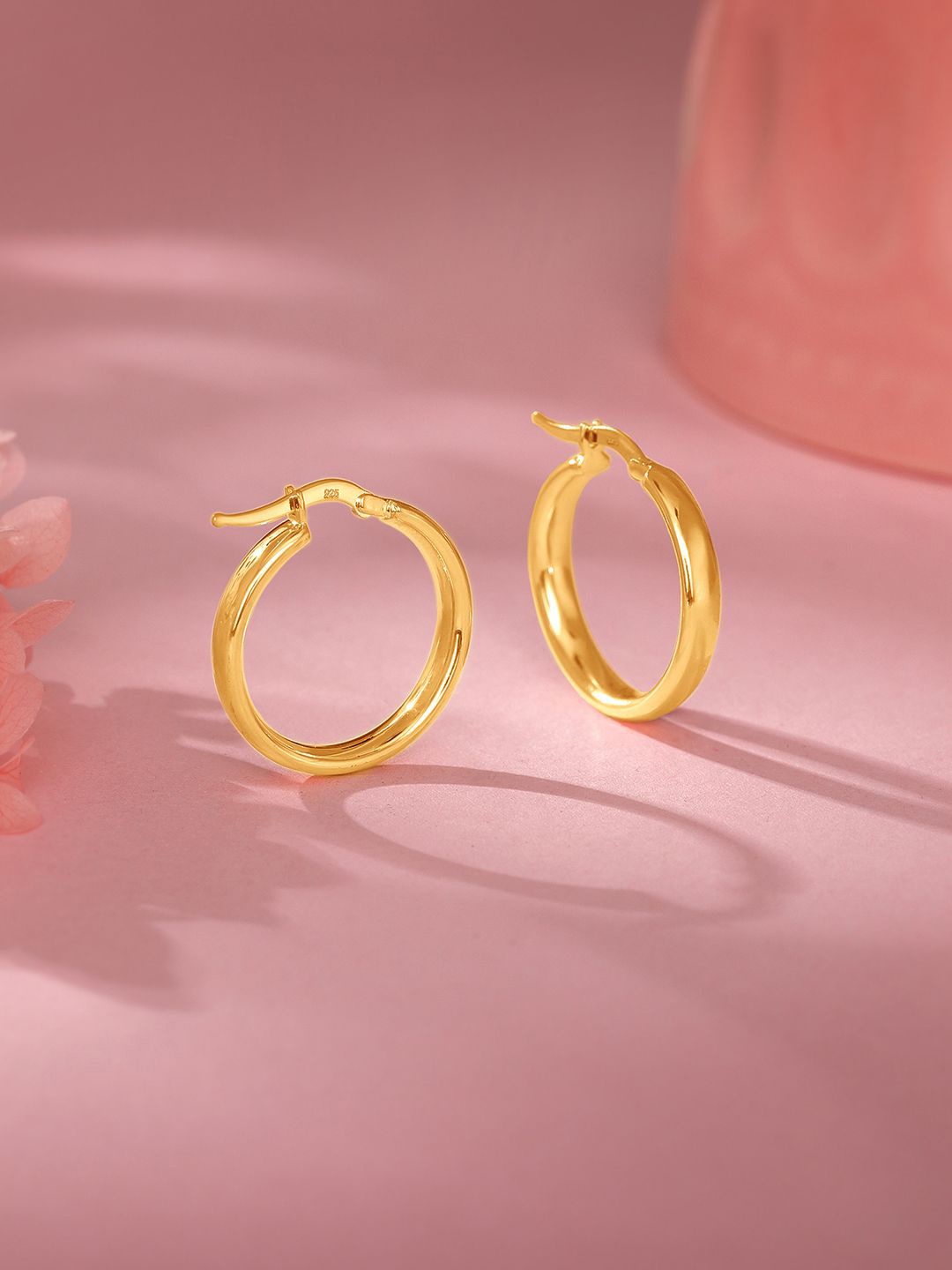 

GIVA 925 Silver Gold-Plated Contemporary Hoop Earrings