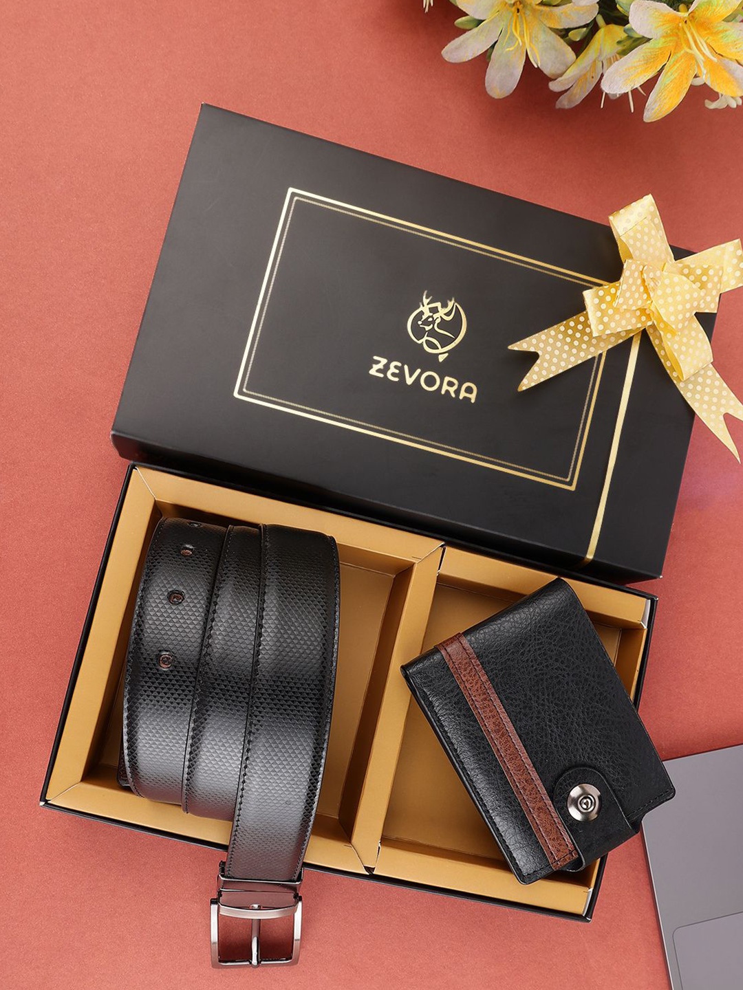 

ZEVORA Men Accessory Gift Set of, Black