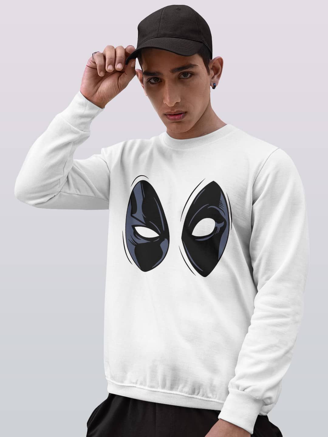 

macmerise Men Printed Sweatshirt, White