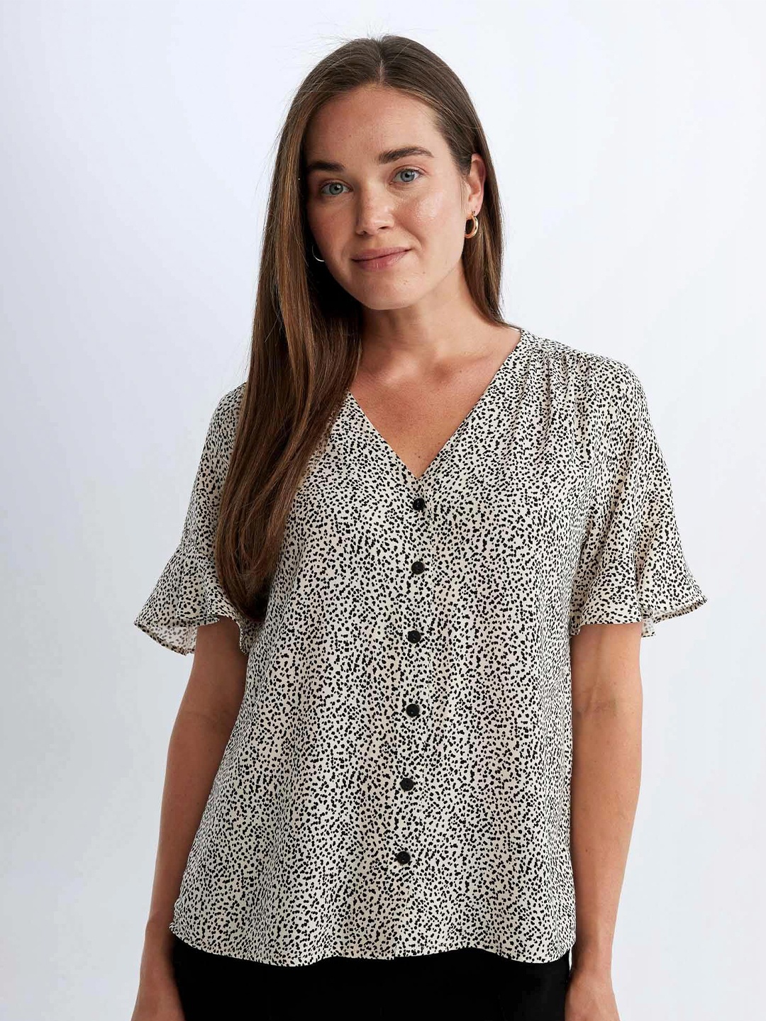 

DeFacto Women Opaque Printed Casual Shirt, Na
