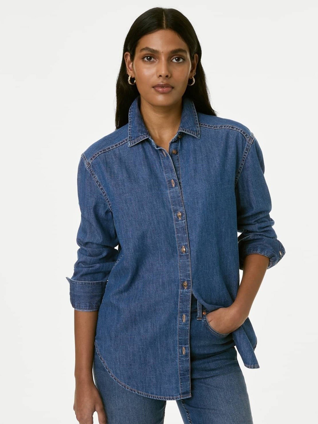 

Marks & Spencer Women Opaque Casual Shirt, Blue