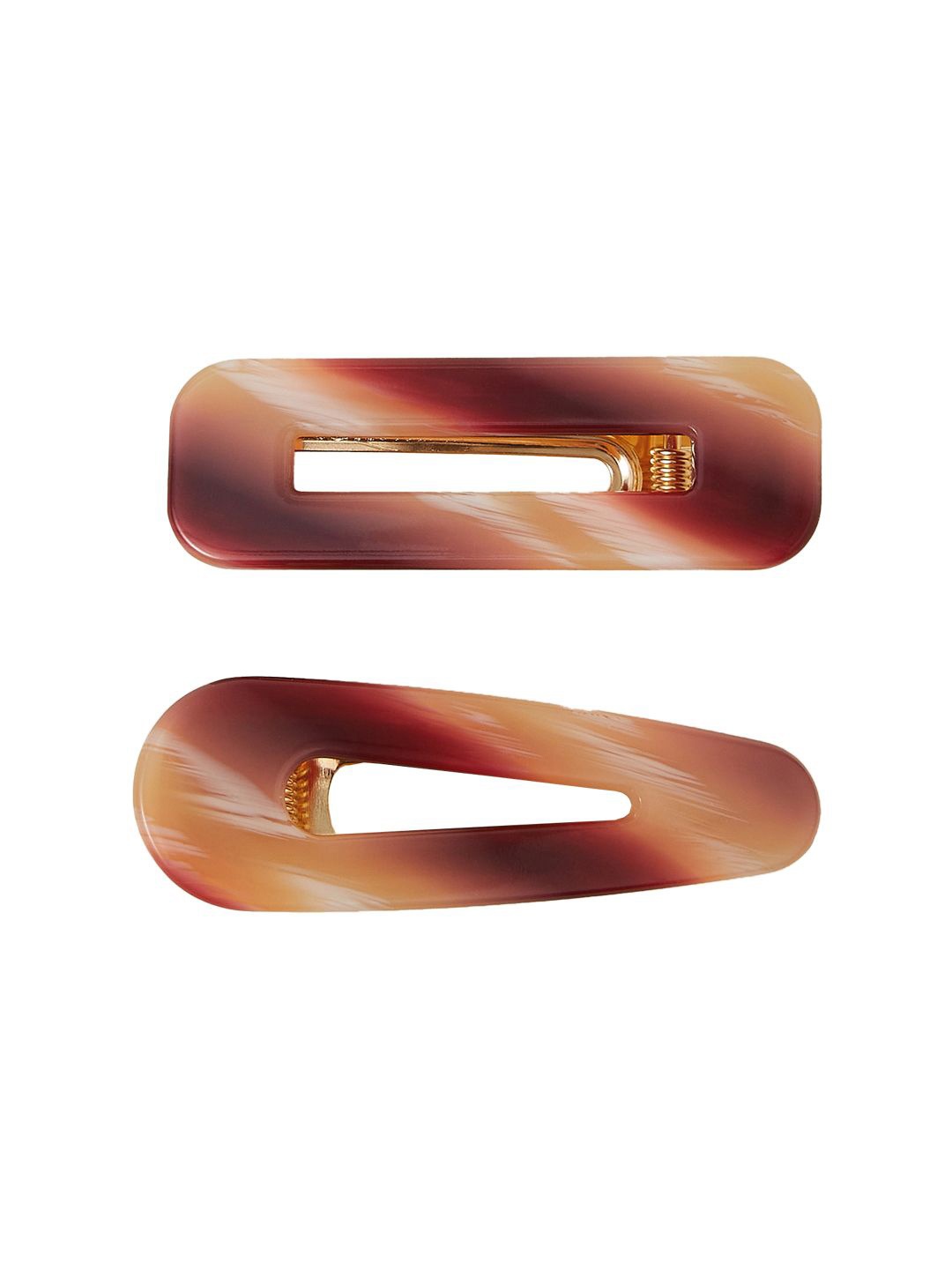 

Accessorize Women Set of 2 Tic Tac Hair Clip, Brown