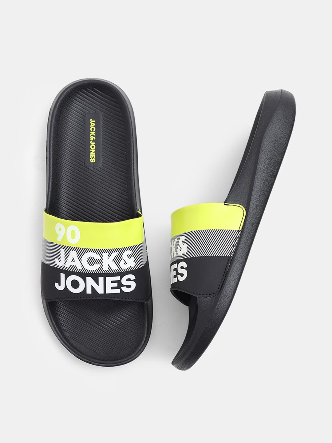 

Jack & Jones Men Printed Flip Flops Sliders, Black