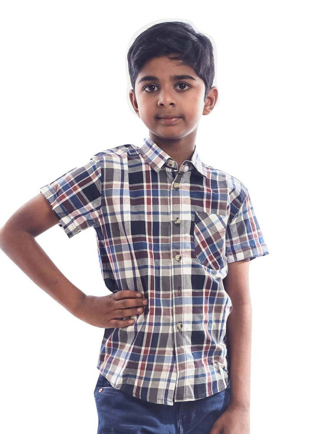 

BAESD Boys Tartan Checks Opaque Checked Casual Shirt, Multi