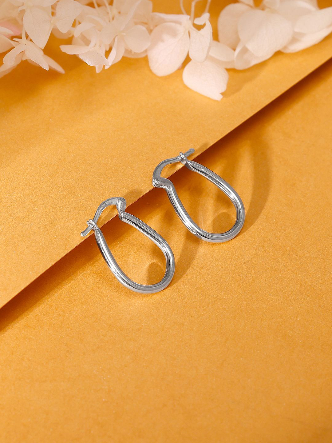 

GIVA 925 Silver Rhodium-Plated Contemporary Hoop Earrings