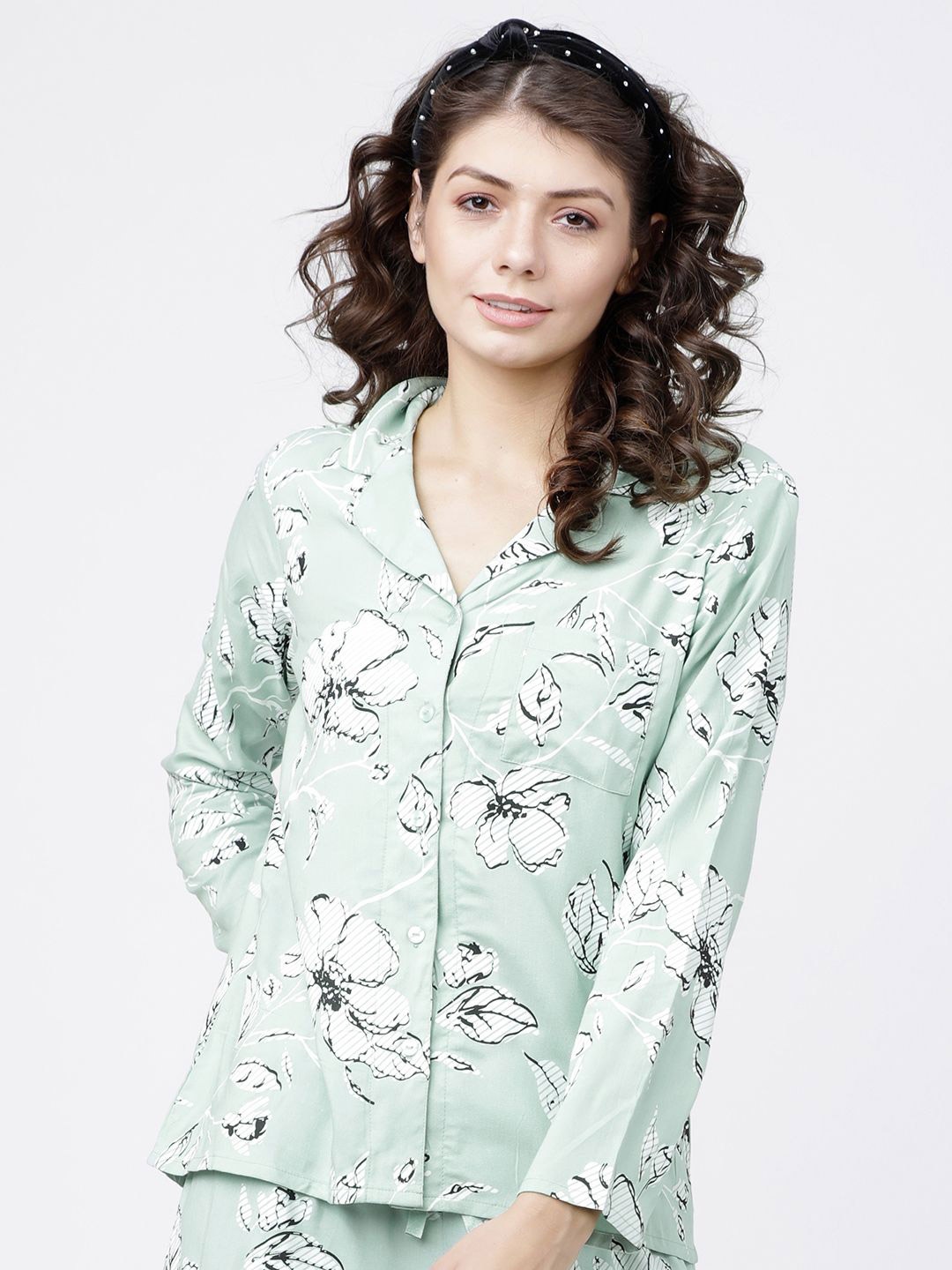 

Tokyo Talkies Women Floral Opaque Printed Casual Shirt, Green