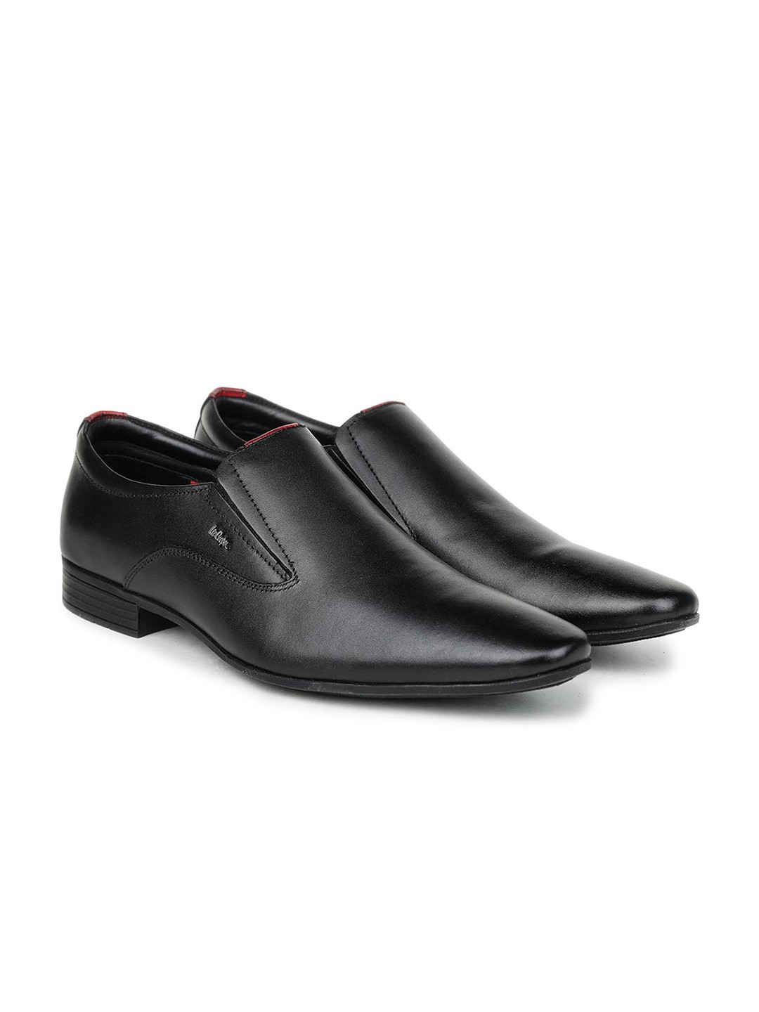 

Lee Cooper Men Round Toe Leather Formal Slip-On Shoes, Black