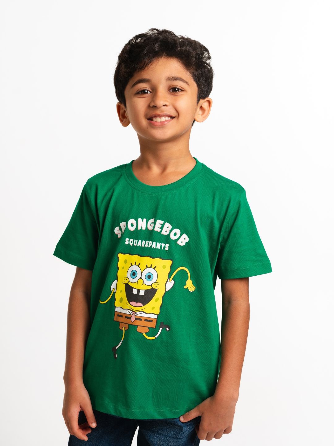 

Nap Chief Kids Spongebob Printed Round Neck T-shirt, Green