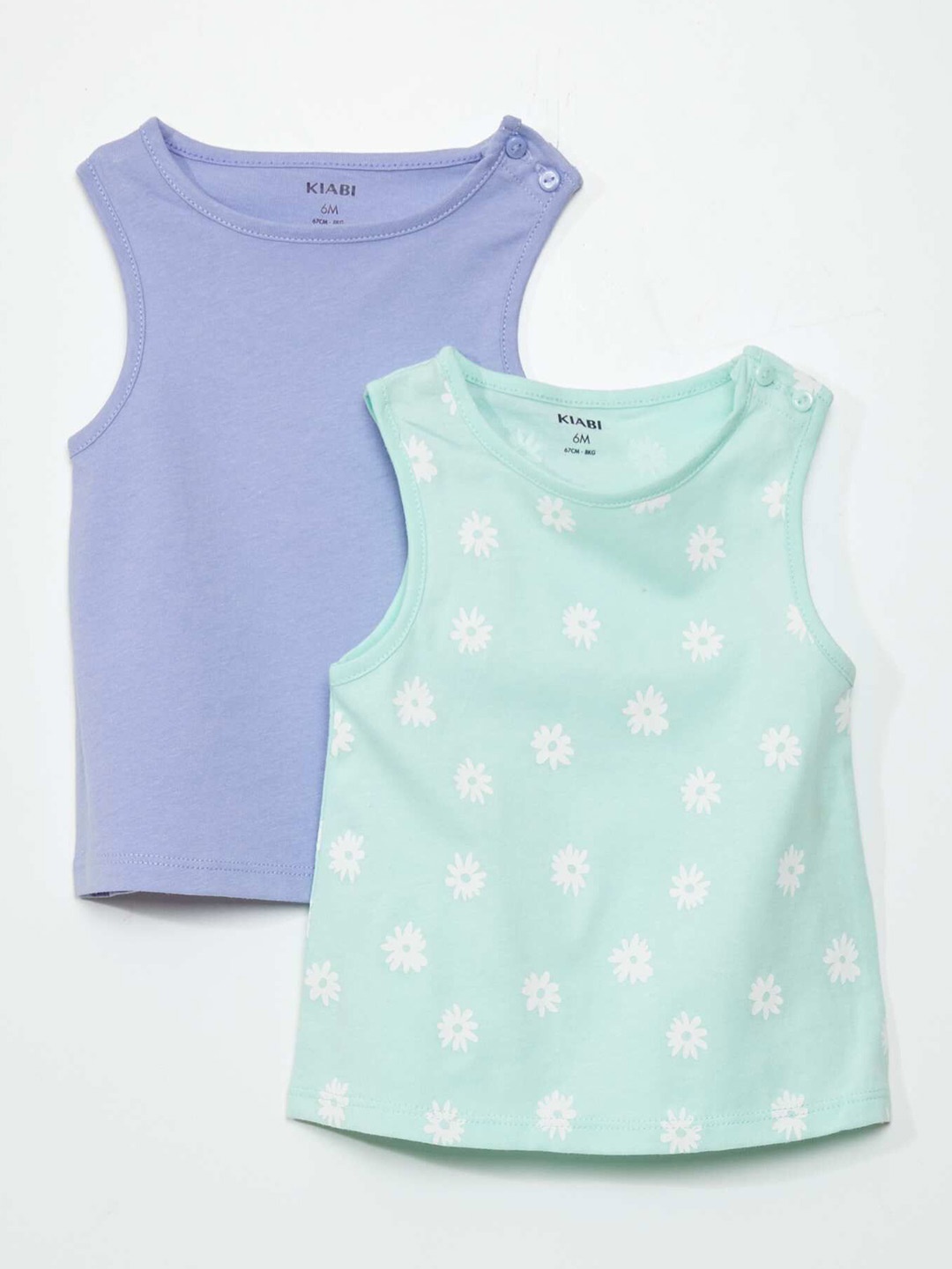 

KIABI Floral Print Cotton Top, Green