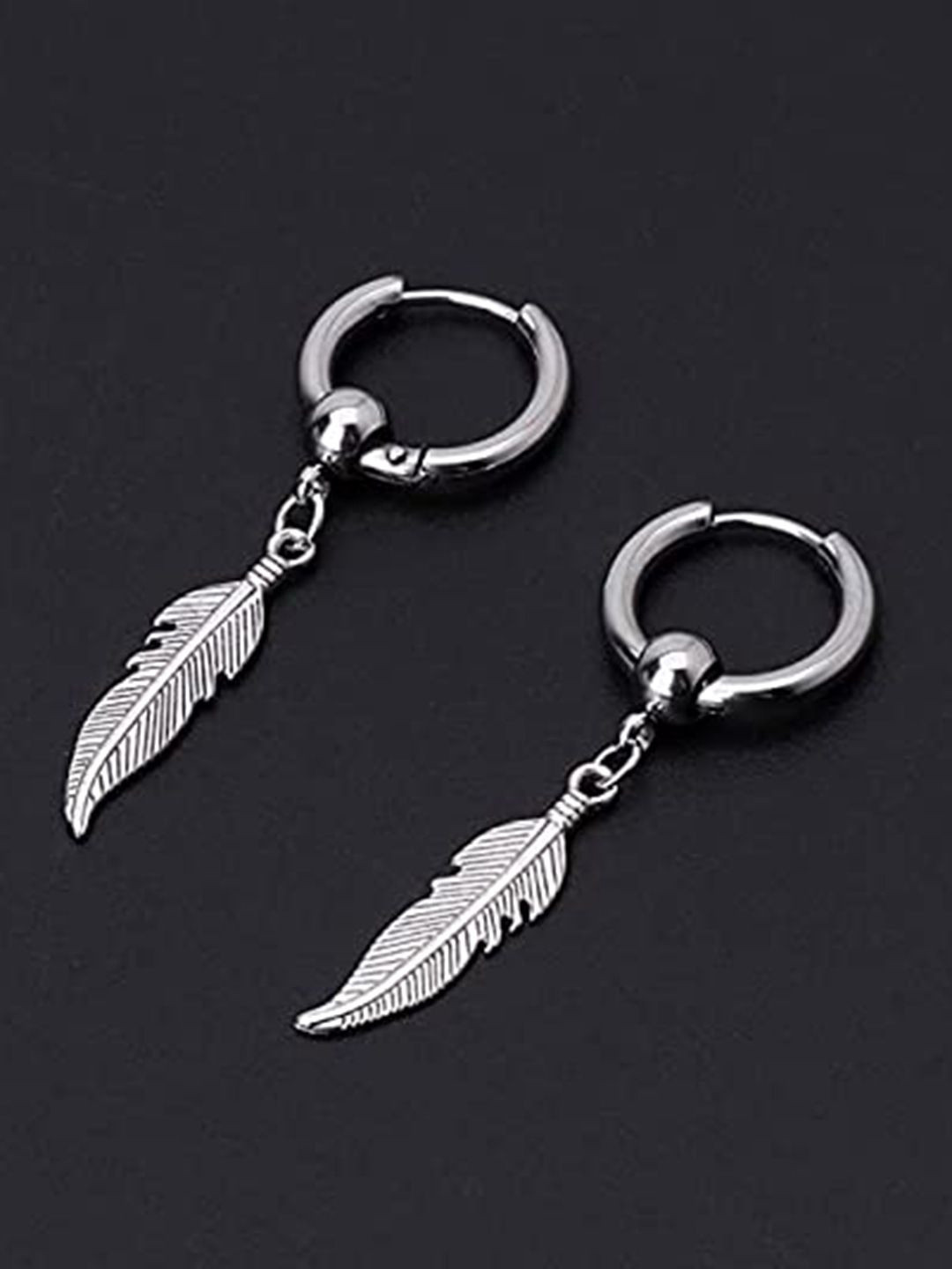

KRENOZ Stainless Steel Classic Hoop Earrings, Silver