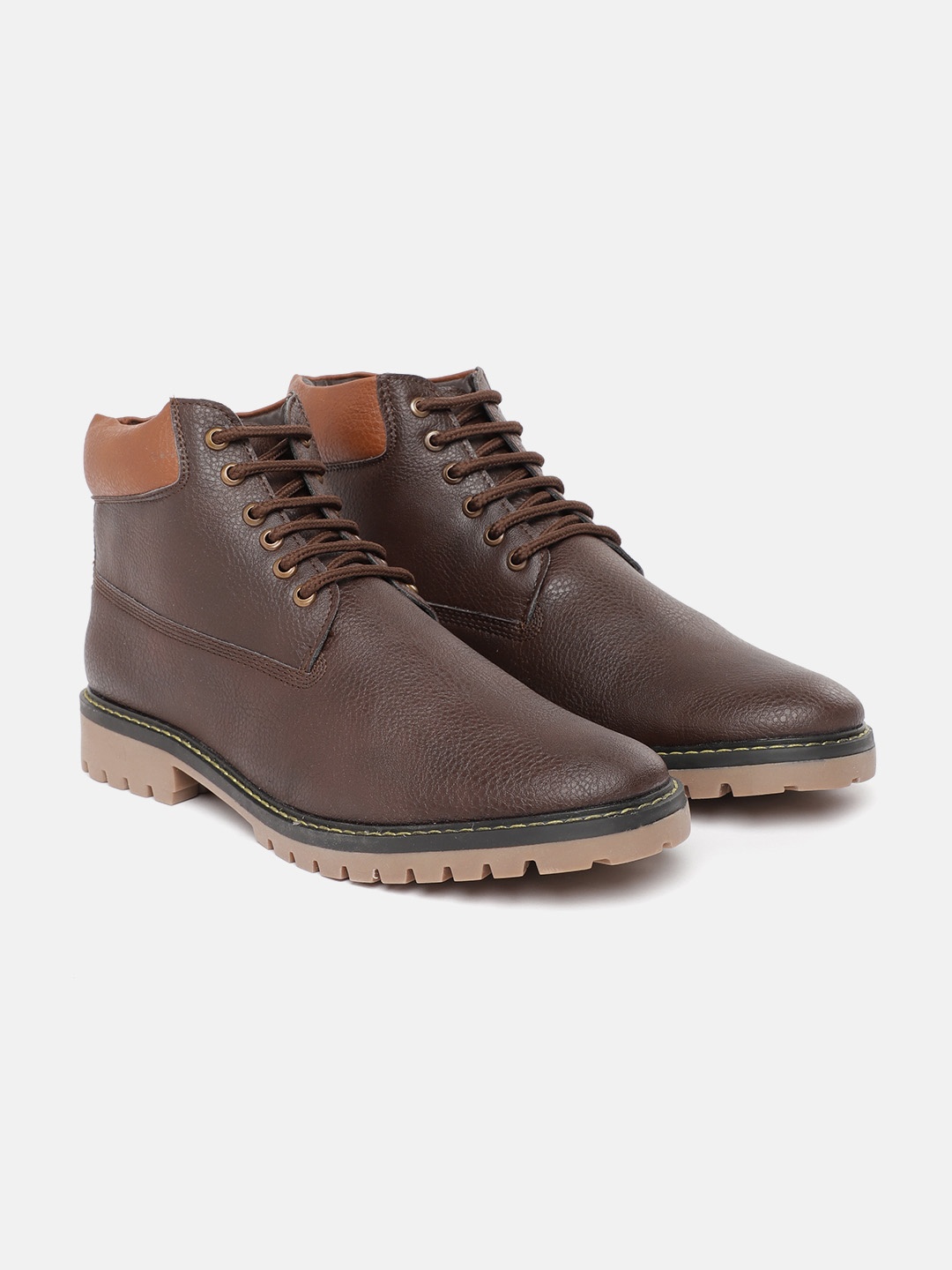 

The Roadster Lifestyle Co. Men Mid-Top Regular Boots, Coffee brown