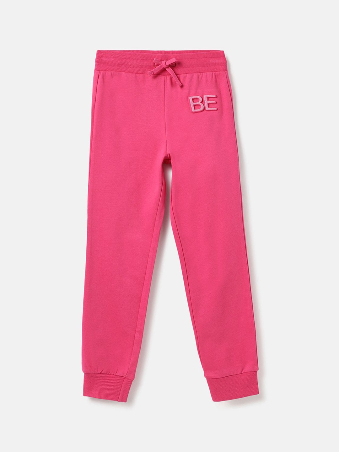 

United Colors of Benetton Pure Cotton Mid-Rise Joggers, Pink