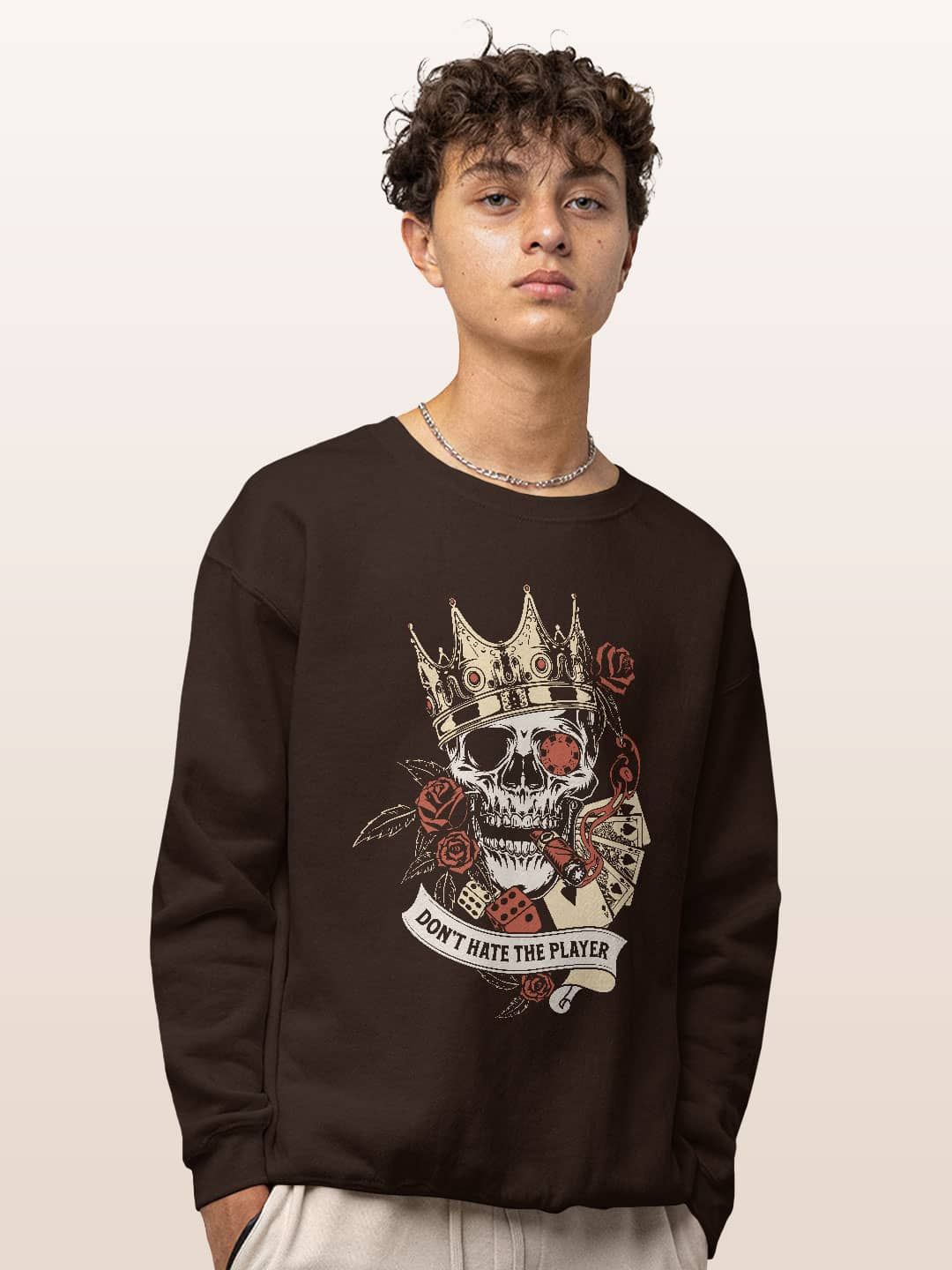 

macmerise Men Printed Sweatshirt, Brown