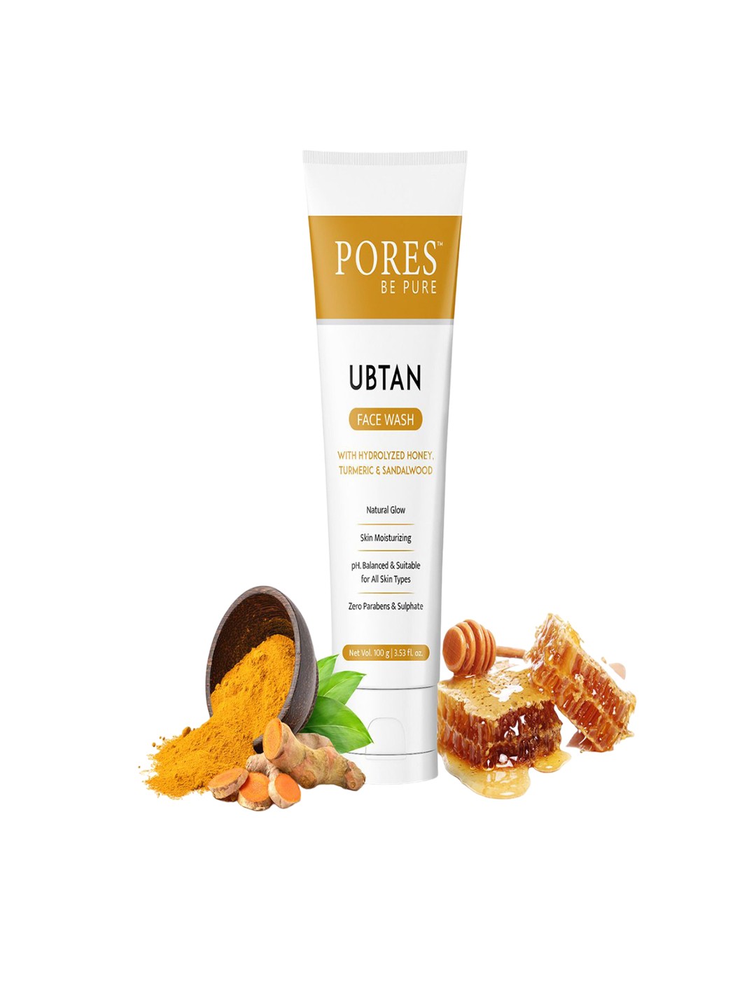 

PORES Be Pure Ubtan Face Wash With Turmeric - 100g, White