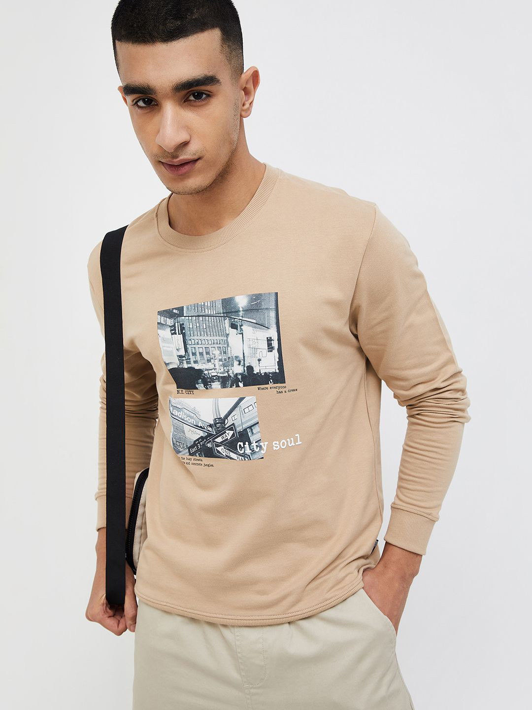 

Fame Forever by Lifestyle Men Printed Sweatshirt, Brown