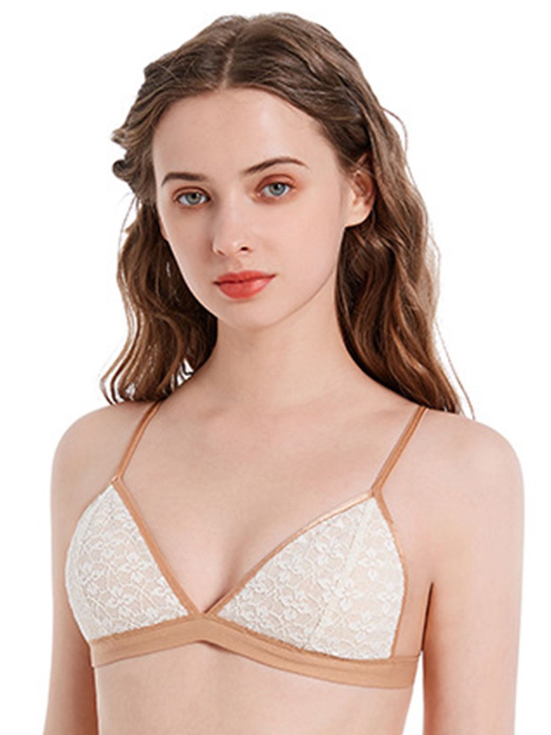 

LULU & SKY Women Self Design Medium Coverage Lightly Padded Bra, Beige