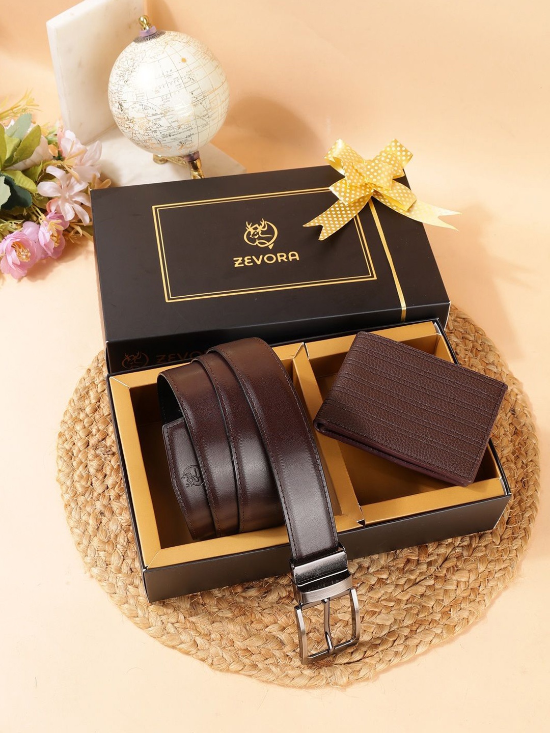 

ZEVORA Men Accessory Gift Set of, Brown
