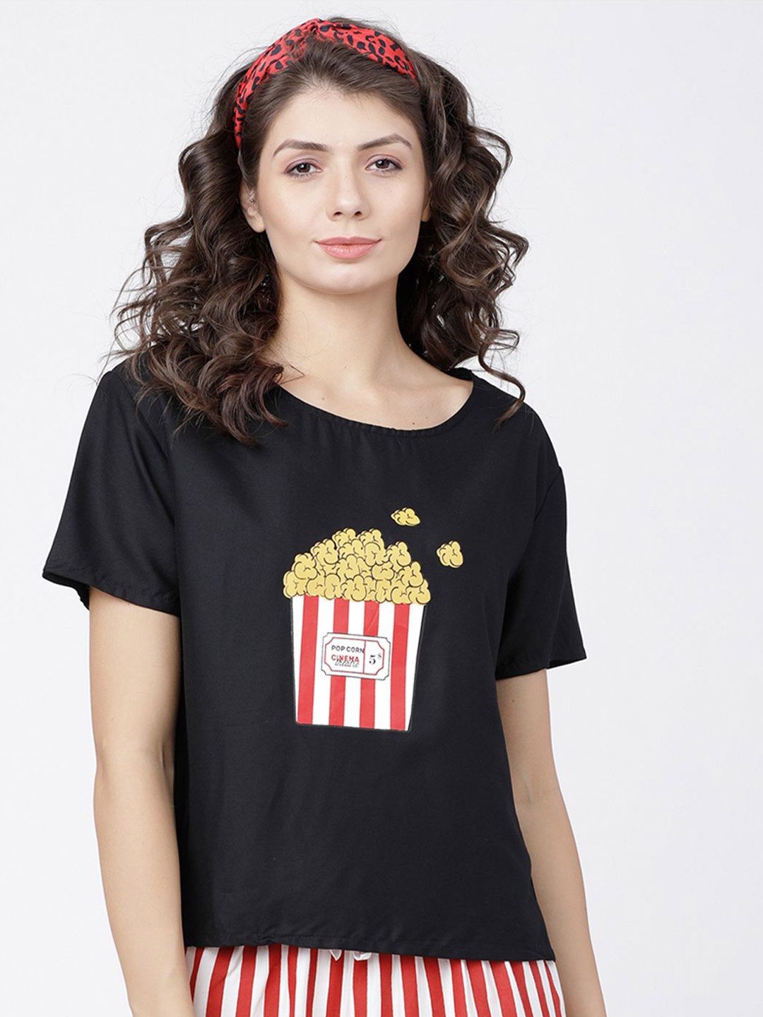 

Tokyo Talkies Print Top, Black