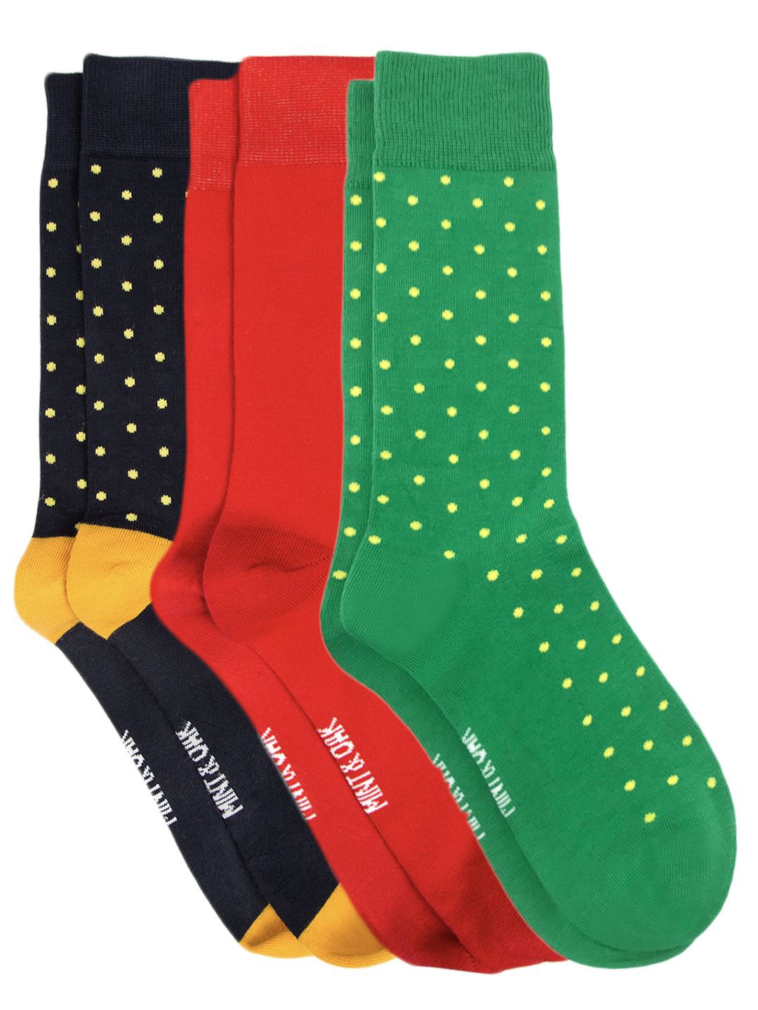 

Mint & Oak Men Pack Of 3 Printed Ankle-Length Socks, Green