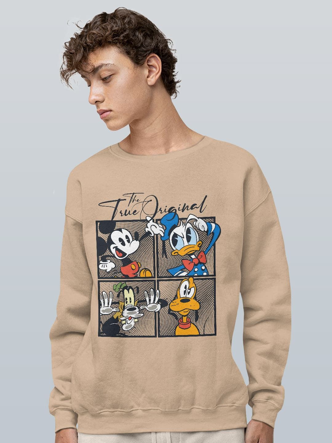 

macmerise Men Printed Sweatshirt, Beige