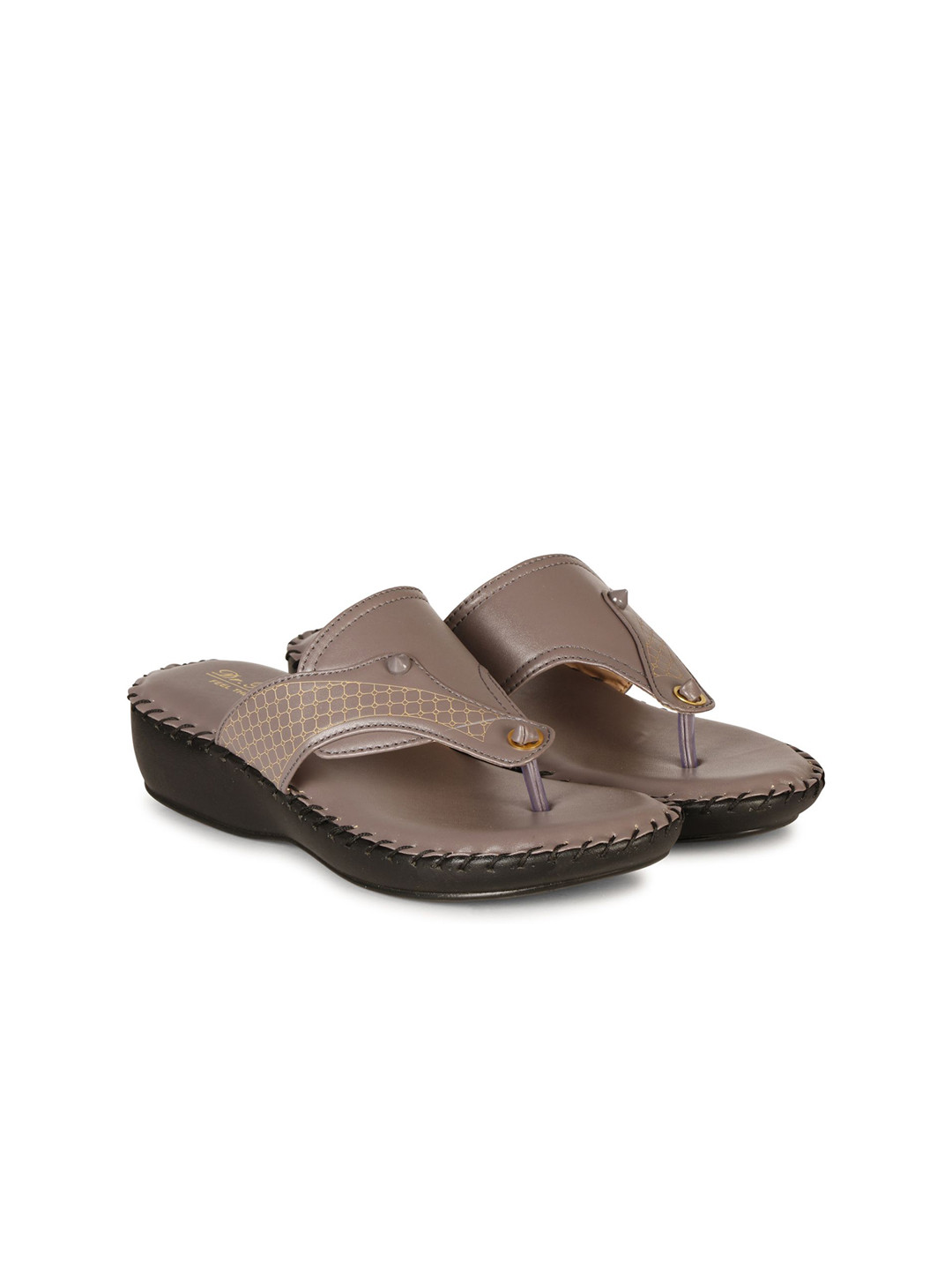 

BIG BIRD Textured PU Wedge Sandals, Grey