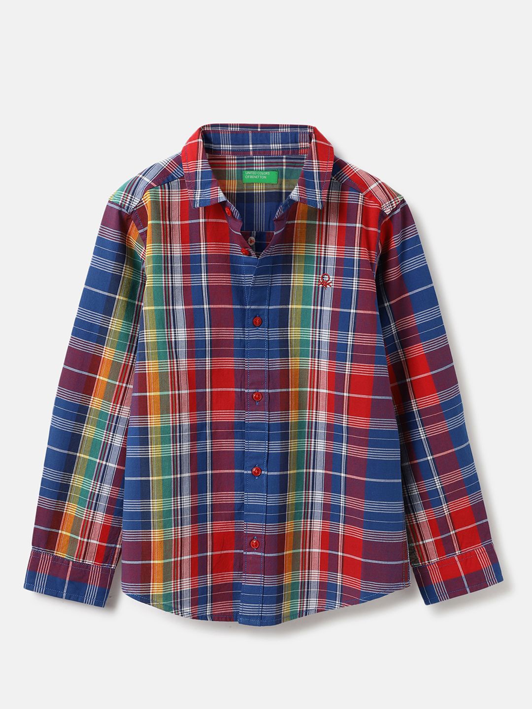 

United Colors of Benetton Boys Tartan Checks Opaque Checked Casual Shirt, Multi