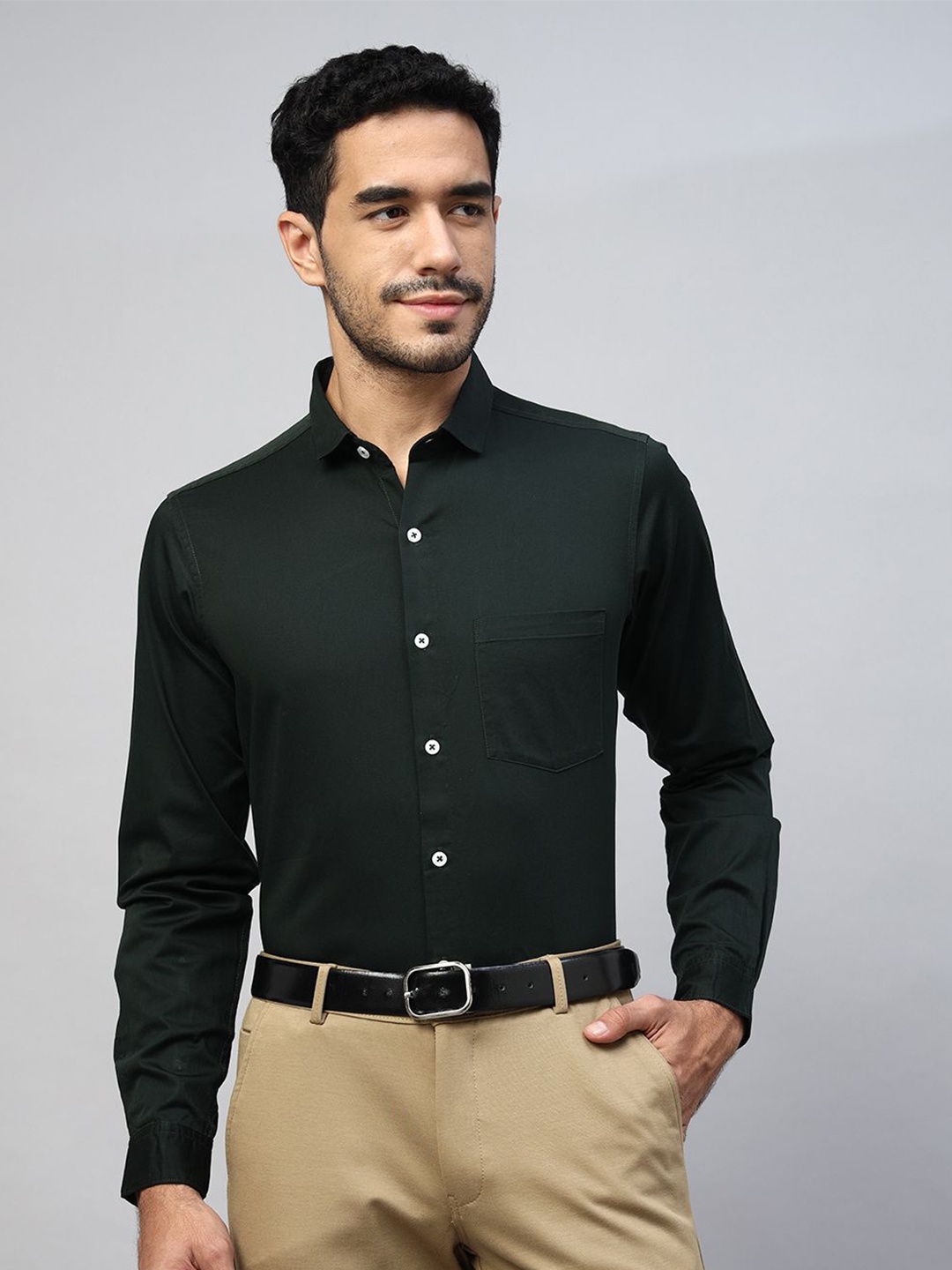 

MANTICORE Men Opaque Casual Shirt, Green