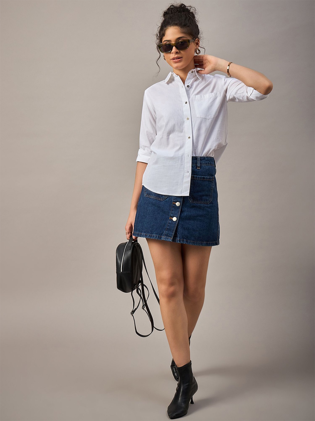 

The Roadster Lifestyle Co Shirt Style Collared Tops, White