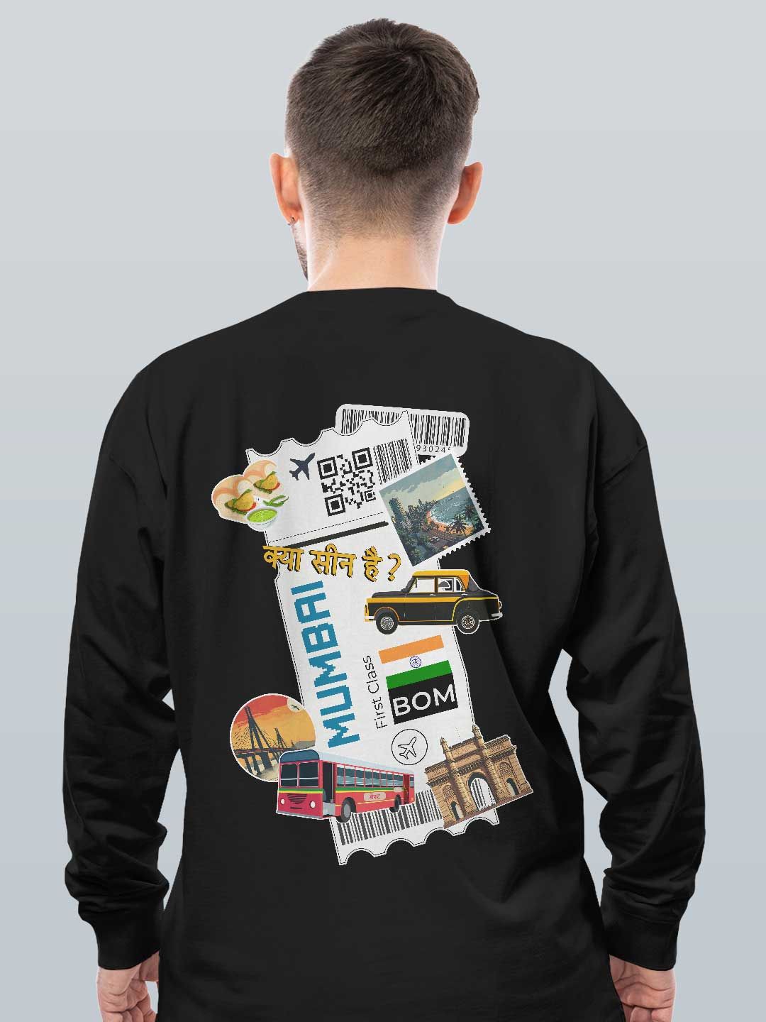 

macmerise Men Printed Sweatshirt, Black
