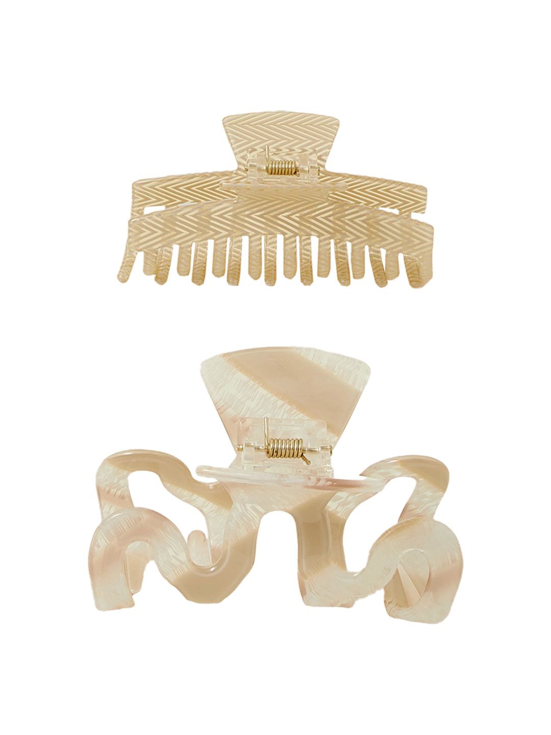

Accessorize Women Set of 2 Claw Clip, Cream