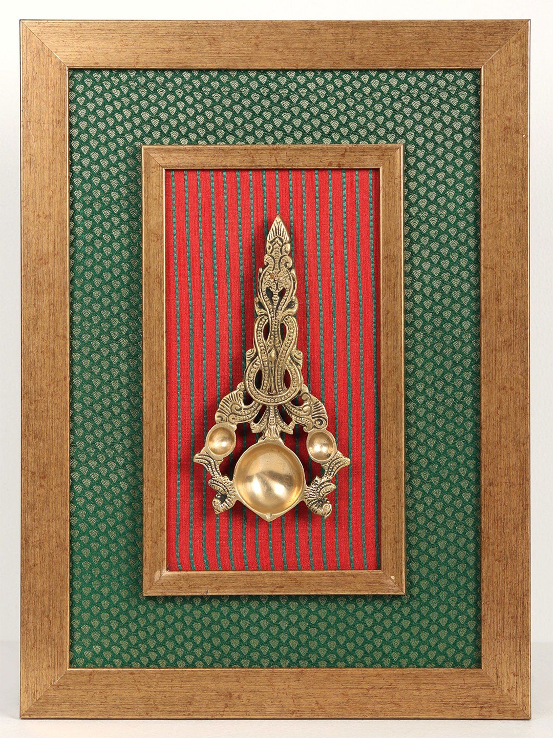 

Exotic India Gold toned & Red Textured Wooden Wall Hangings