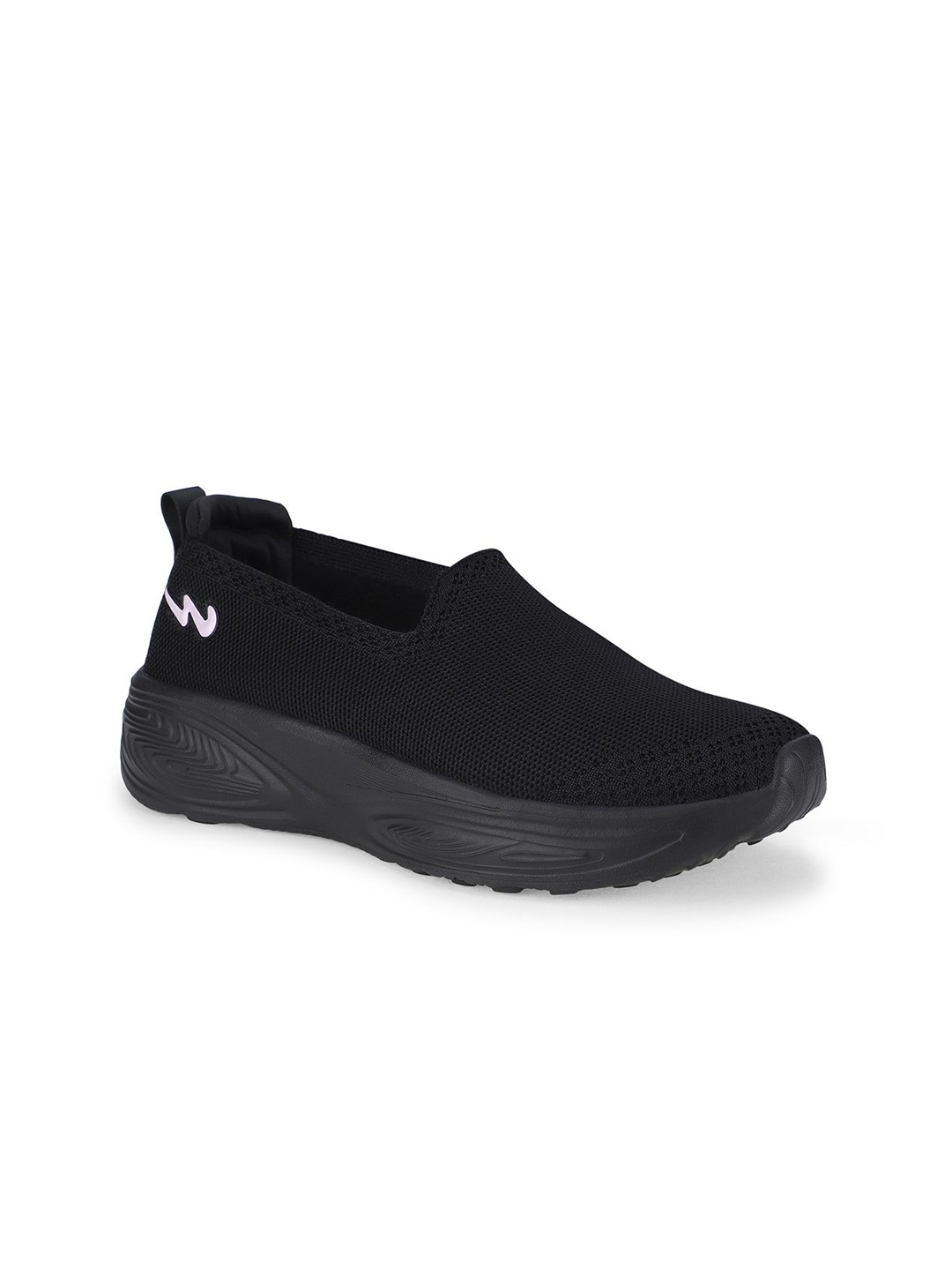 

Campus Women PU Round Toe Slip-On Sneakers, Black