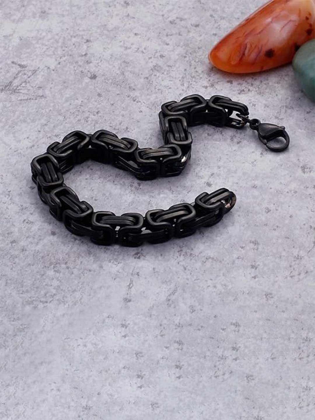 

KRYSTALZ Byzantine Unisex Link Chain Stainless Steel Bracelet, Black