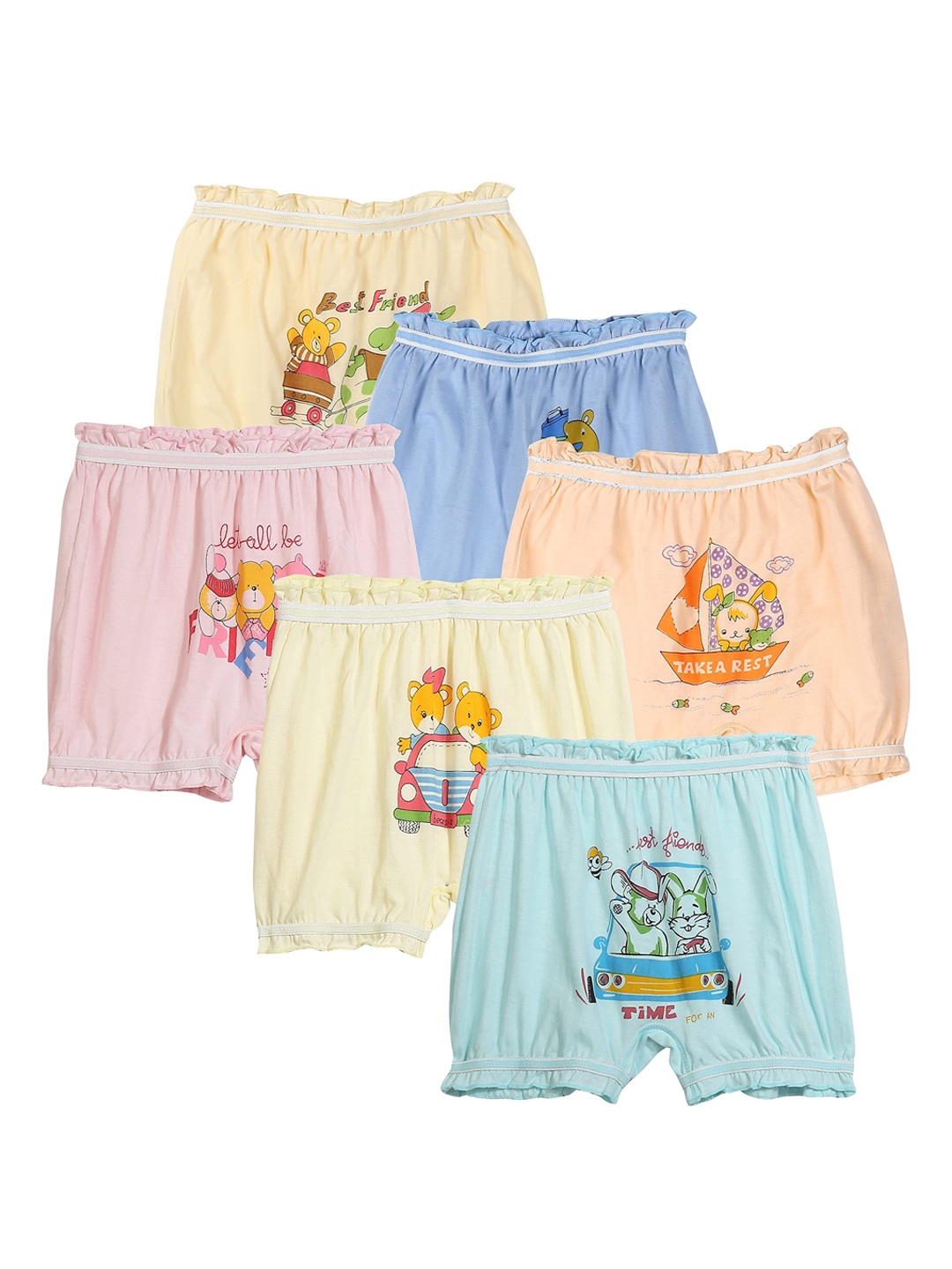 

Dowin Pack Of 6 Printed Cotton Briefs DOWIN_013_6J_DONALD_BLOOMER_75, Assorted