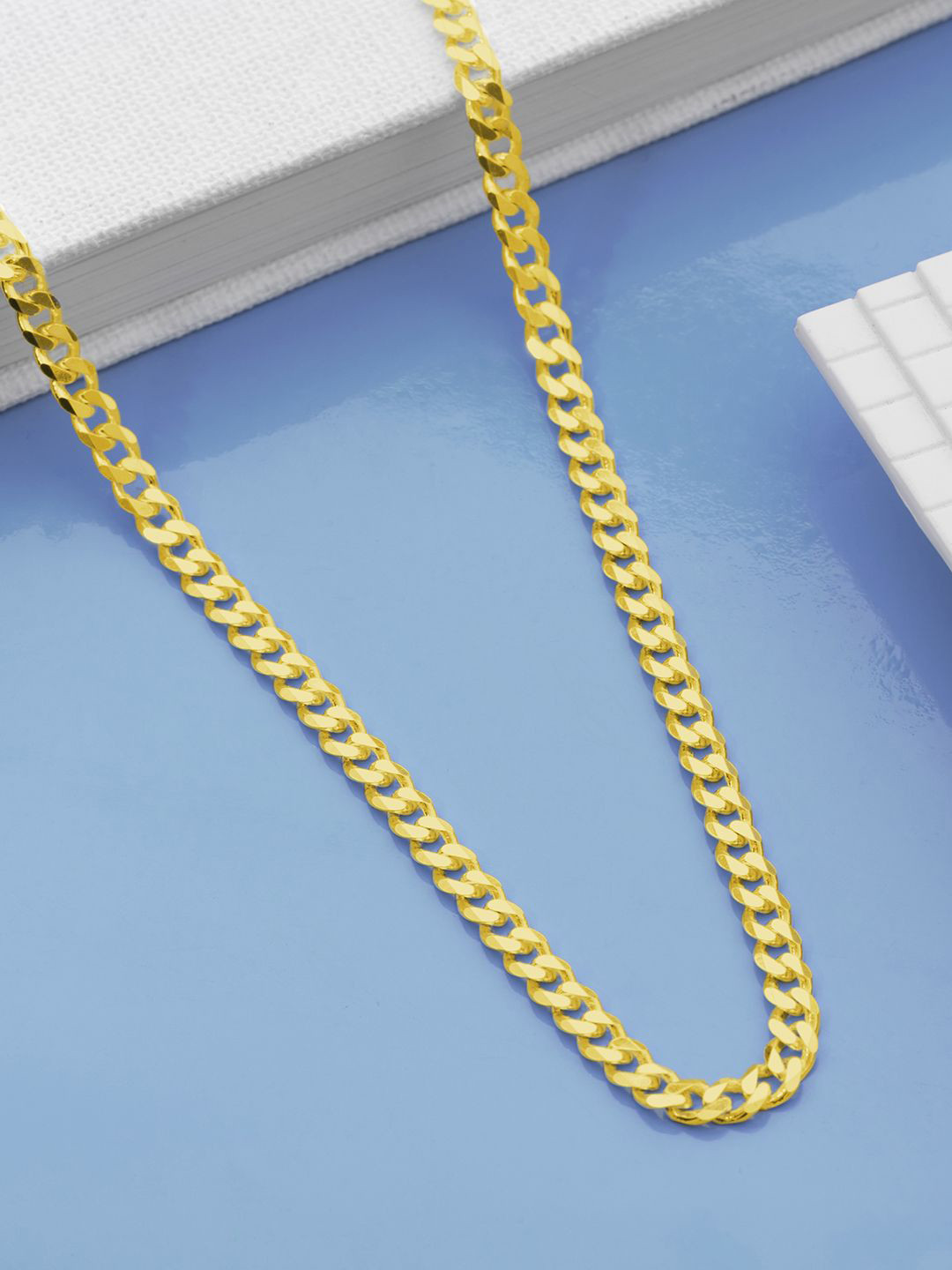 

Zavya Men 925 Sterling Silver Gold-Plated Minimal Link Chain