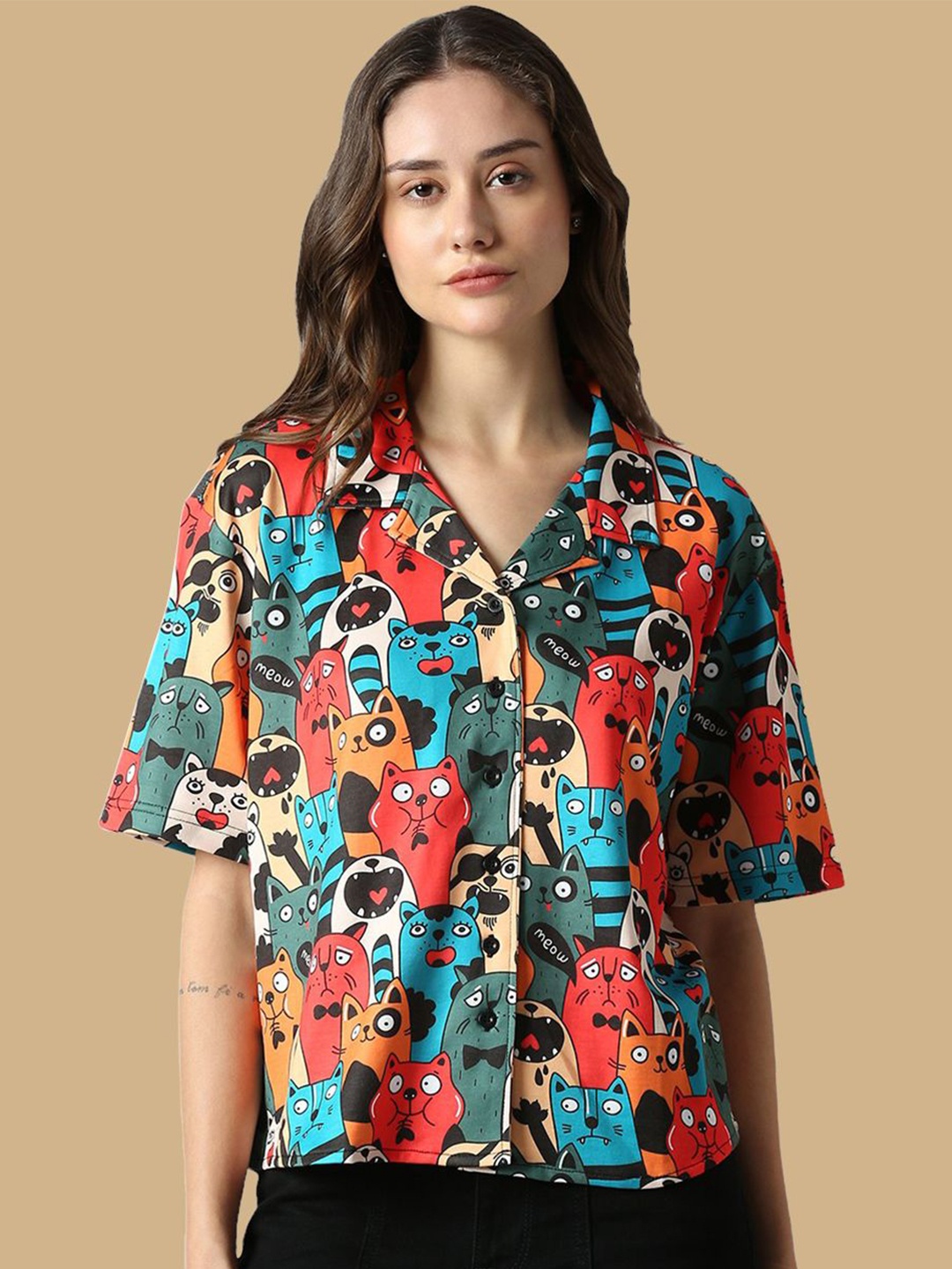 

Wear Your Opinion Women All Over Printed Casual Shirt, Green