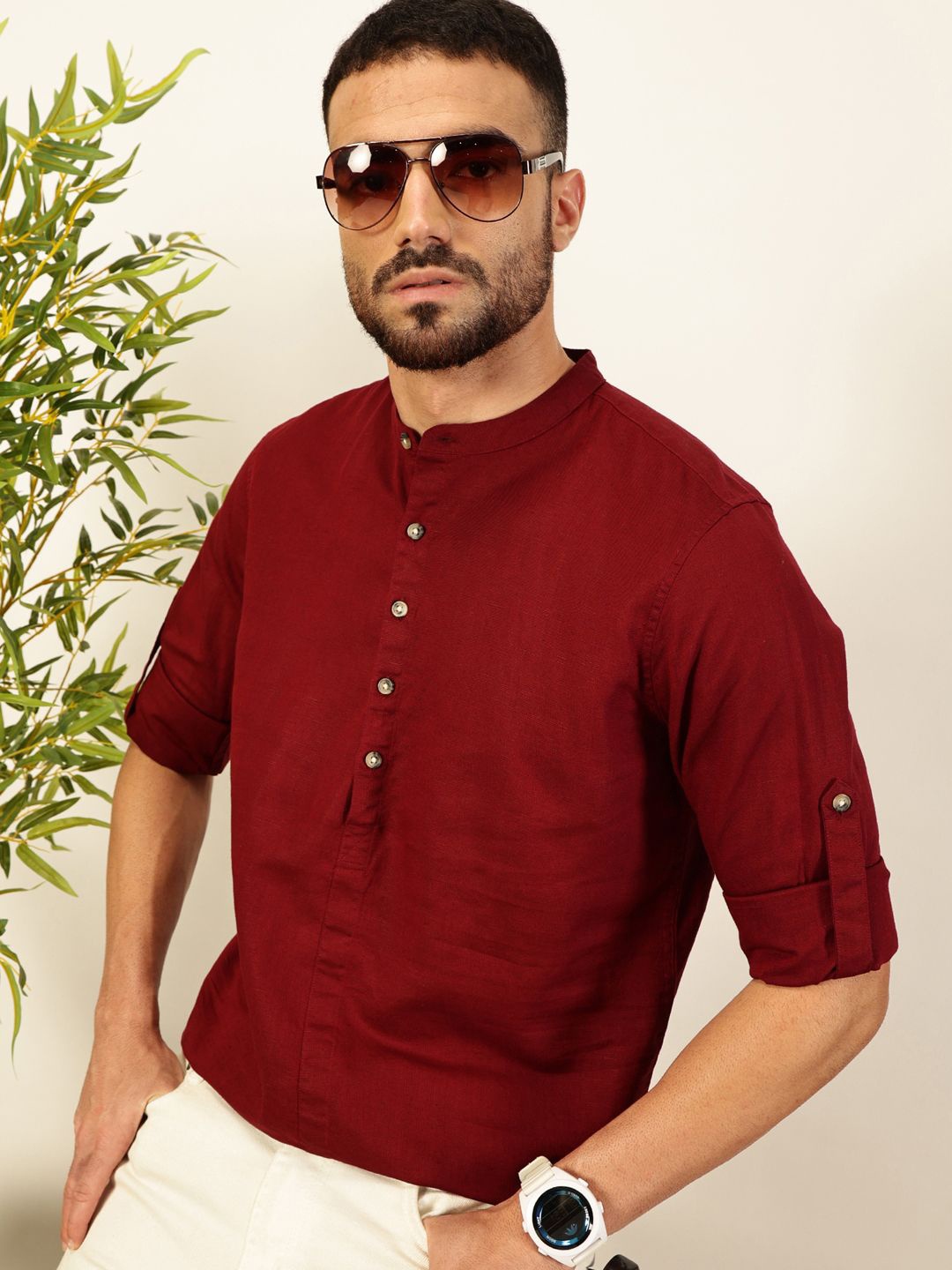 

Thomas Scott Men Premium Opaque Casual Shirt, Maroon