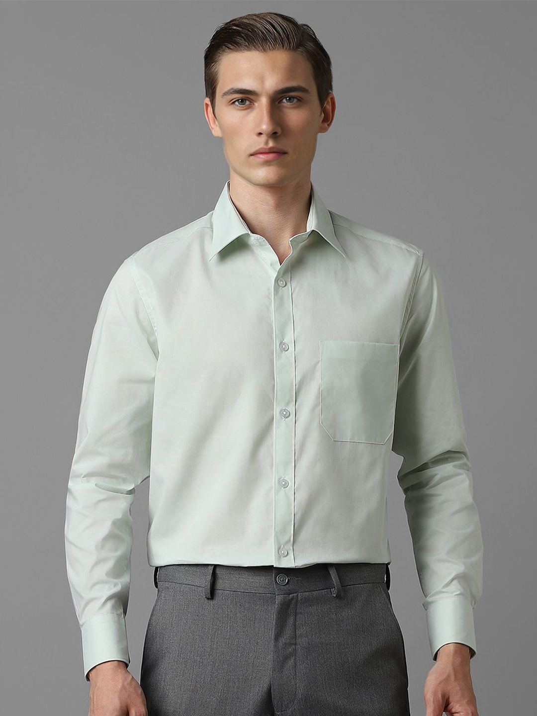 

Louis Philippe Men Opaque Formal Shirt, Green