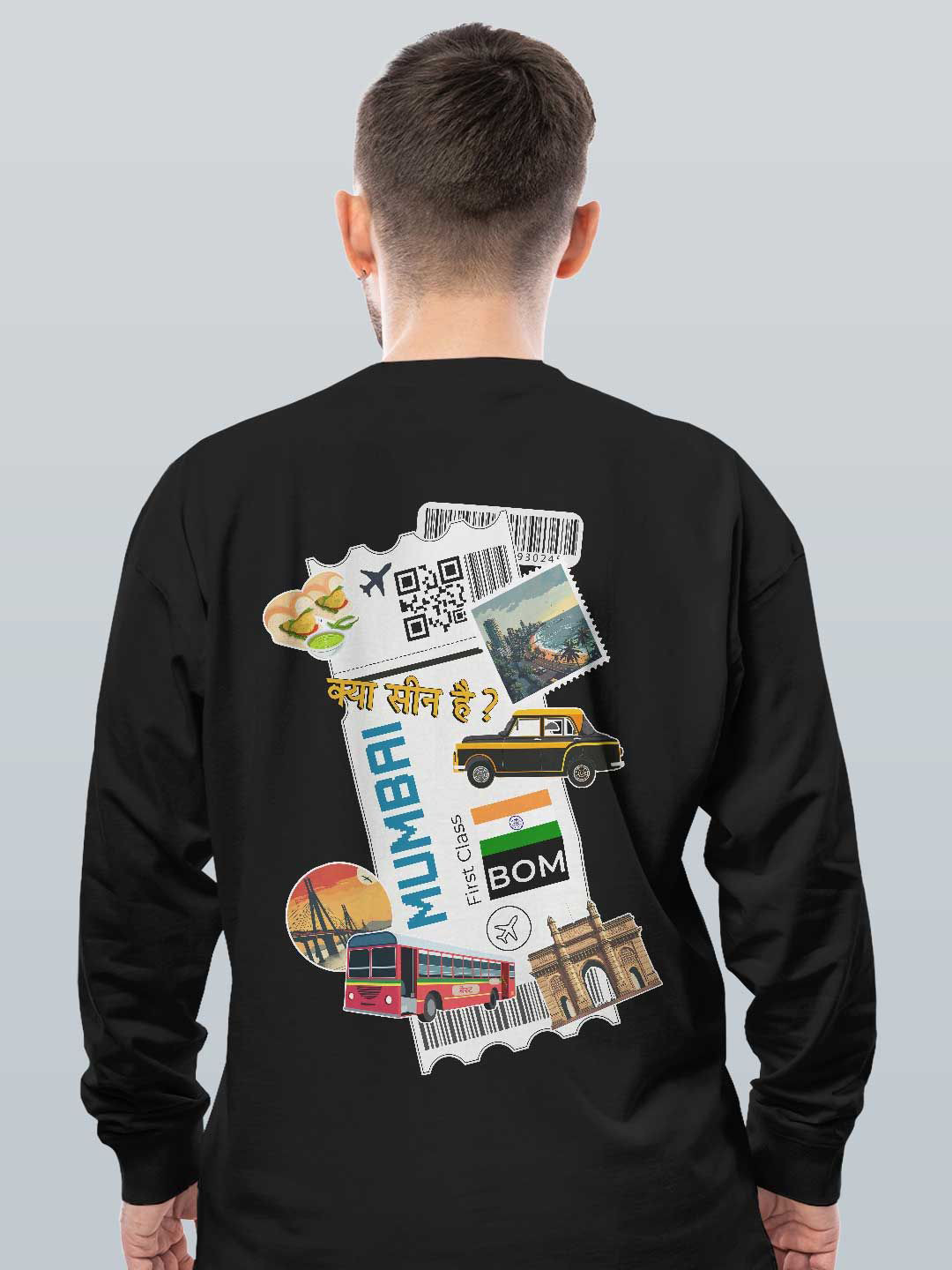 

macmerise Men Printed Sweatshirt, Black