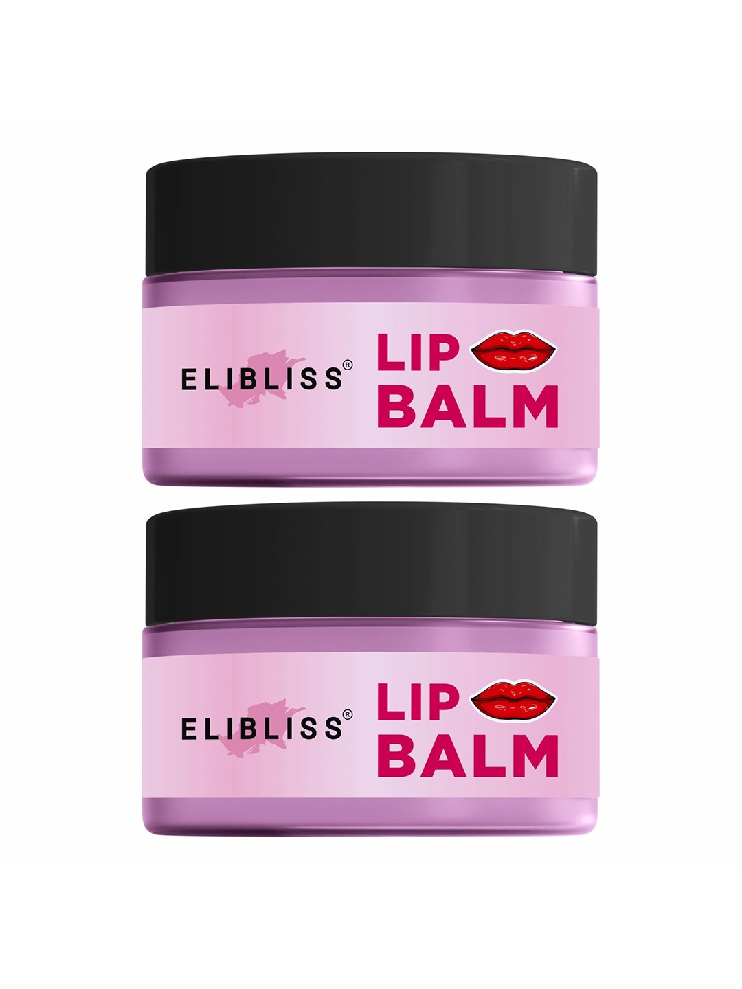 

ELIBLISS Set Of 2 Nourishing Tinted Natural Lip Balm With Vitamin E & Strawberry 10g Each, Pink
