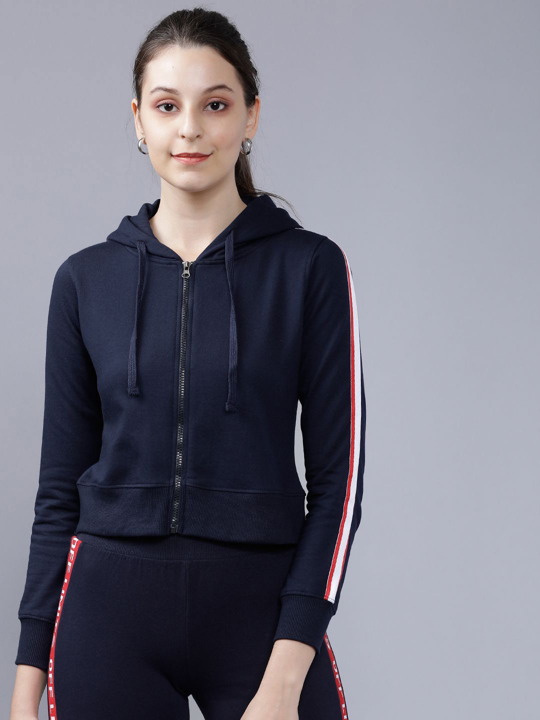 

Tokyo Talkies Women Hooded Sweatshirt, Navy blue
