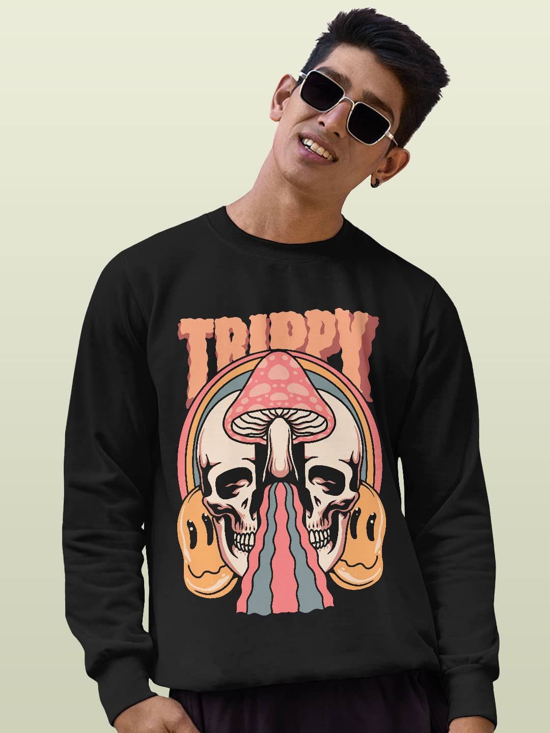

macmerise Men Printed Sweatshirt, Black