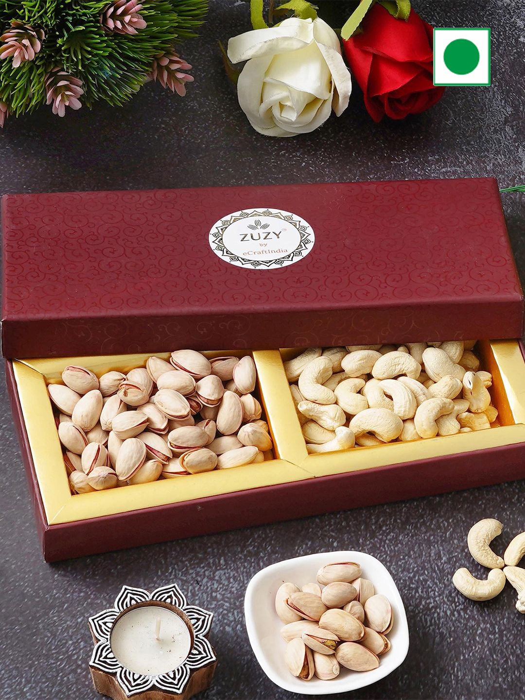 

eCraftIndia Cashew & Pistachio Dry Fruits Gift Box, Brown