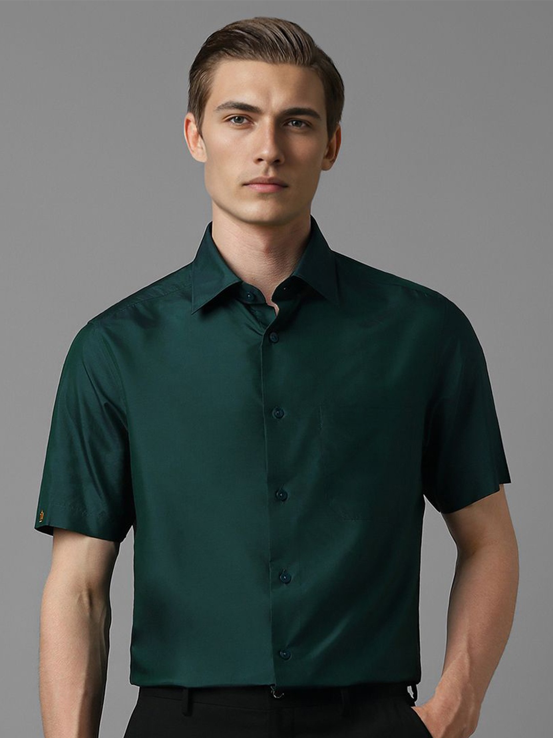 

Louis Philippe Men Opaque Formal Shirt, Green