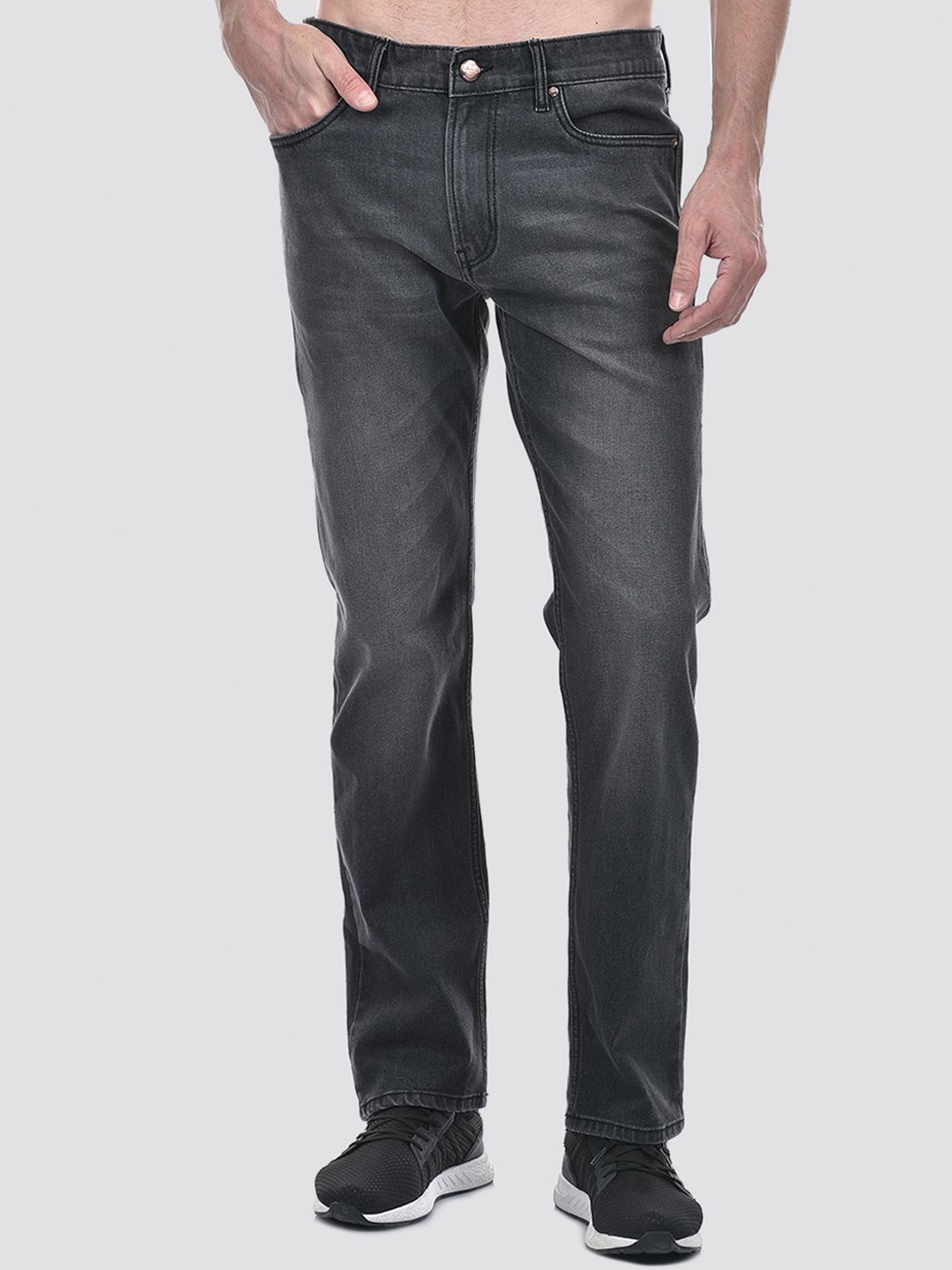 

Numero Uno Men Tapered Fit Light Fade Stretchable Jeans, Grey