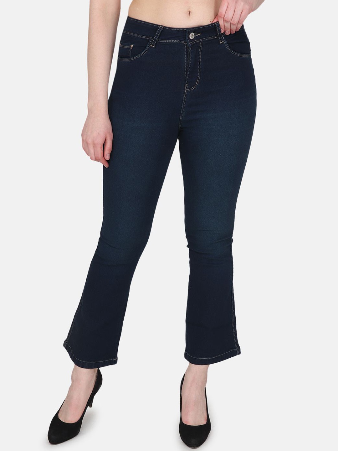 

Albion By CnM Women Bootcut Mid-Rise Stretchable Jeans, Navy blue