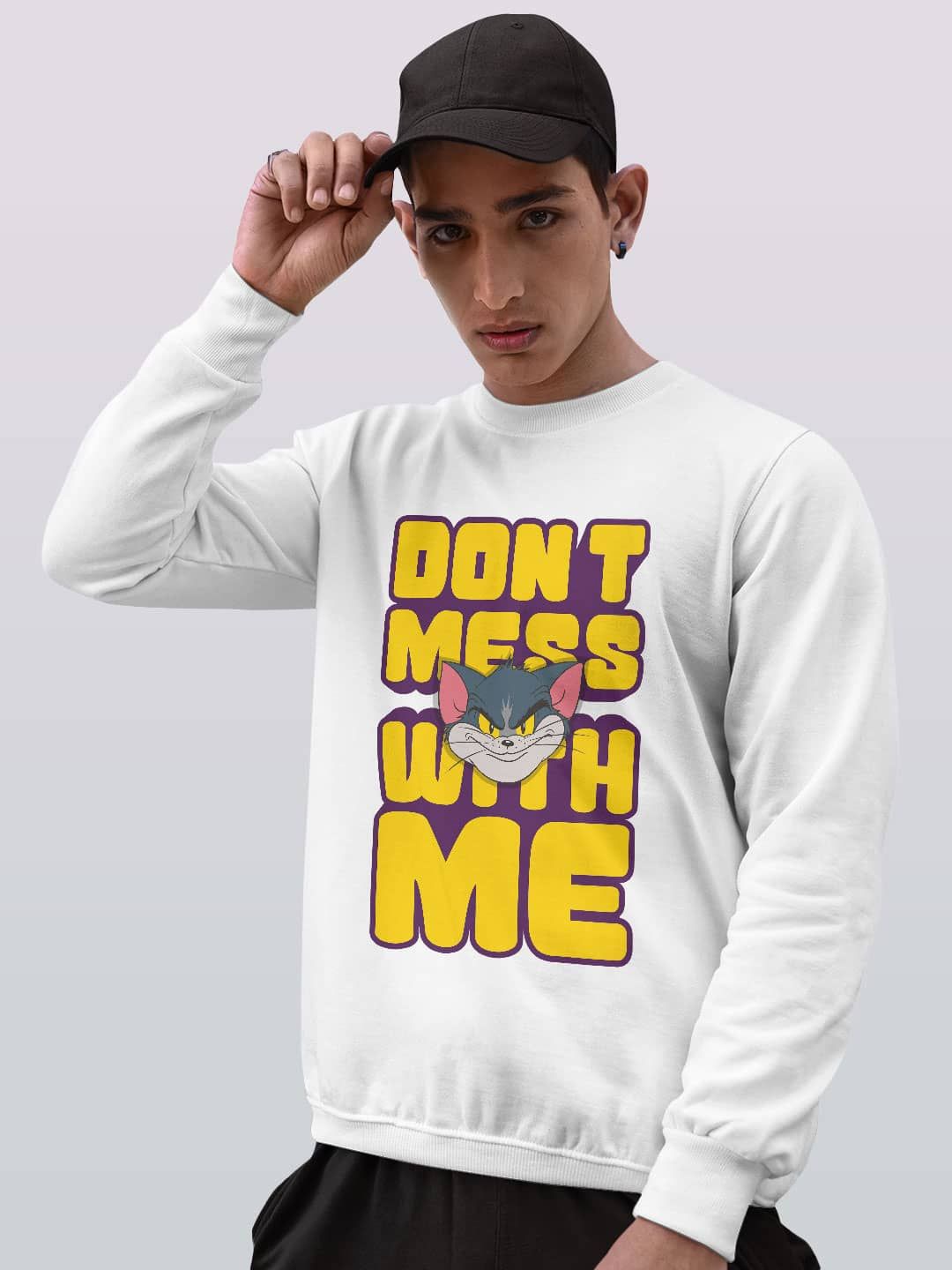 

macmerise Men Printed Sweatshirt, White