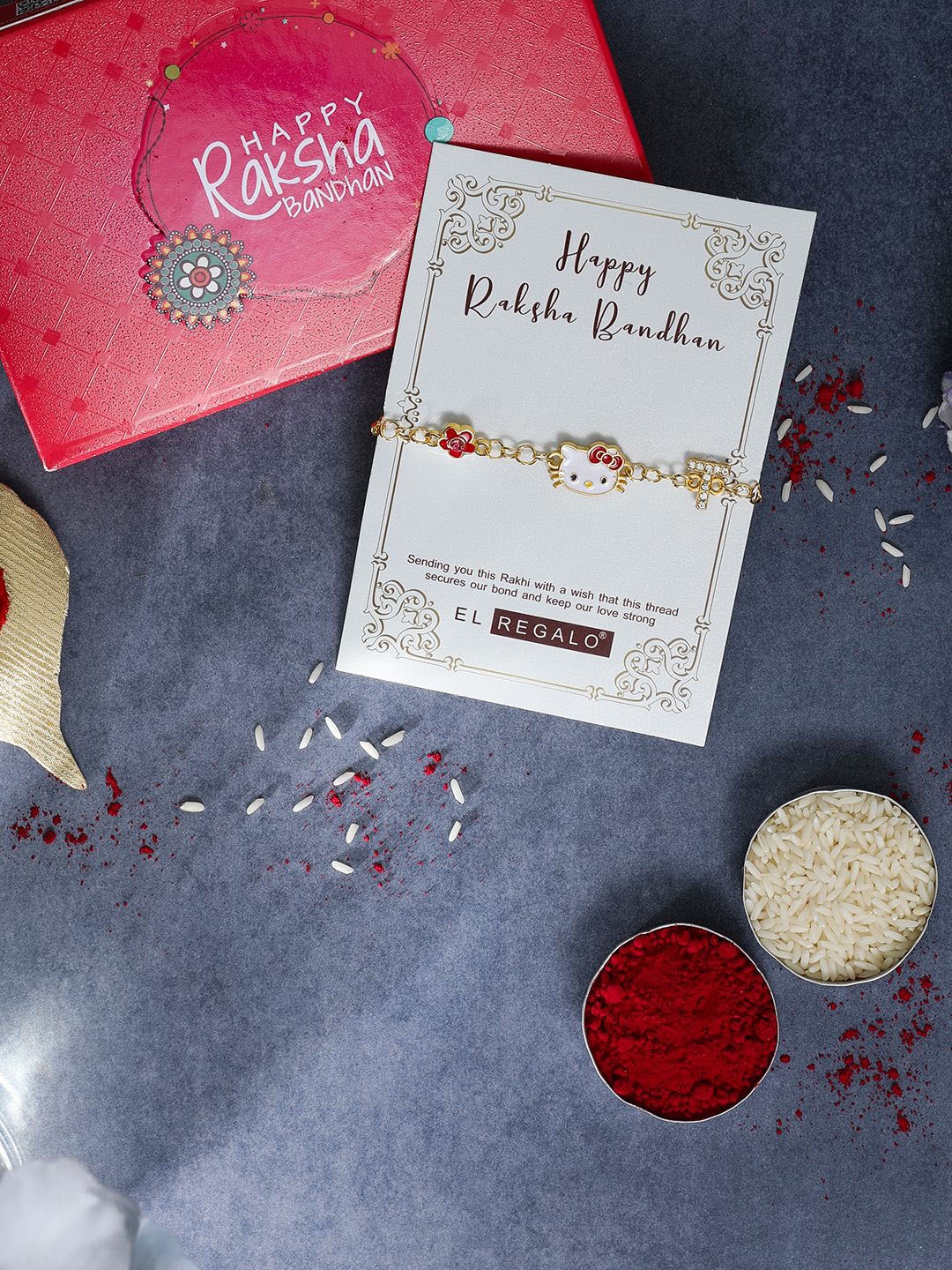 

EL REGALO Infants Hello Kitty Wraparound Rakhi, Gold