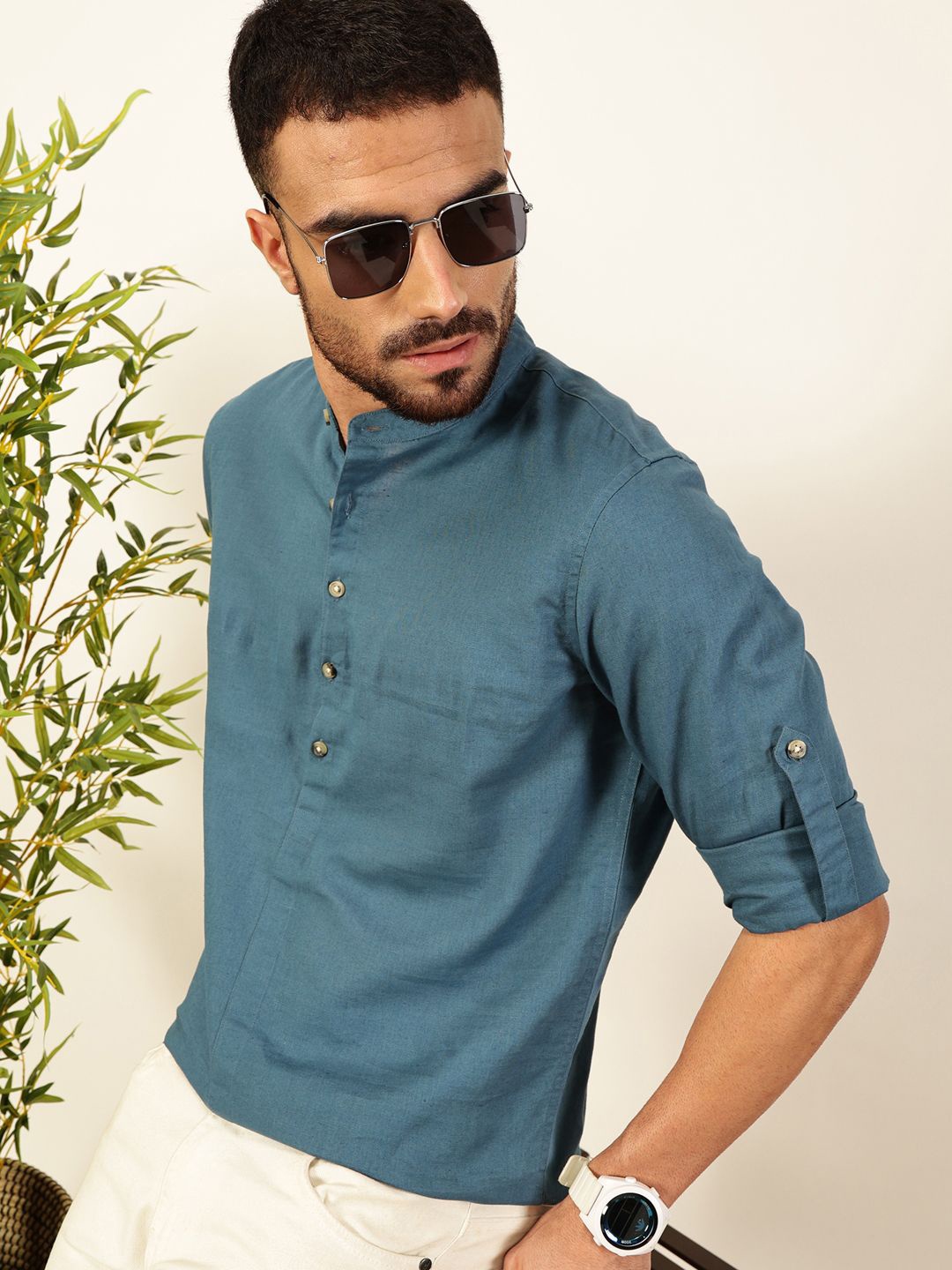 

Thomas Scott Men Premium Opaque Casual Shirt, Teal